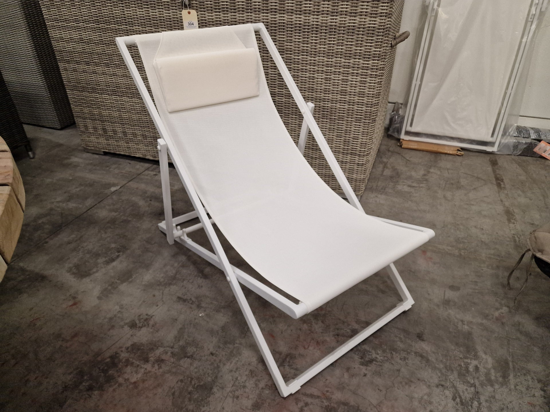 Alu Libec Transat White Mat - White Textilene