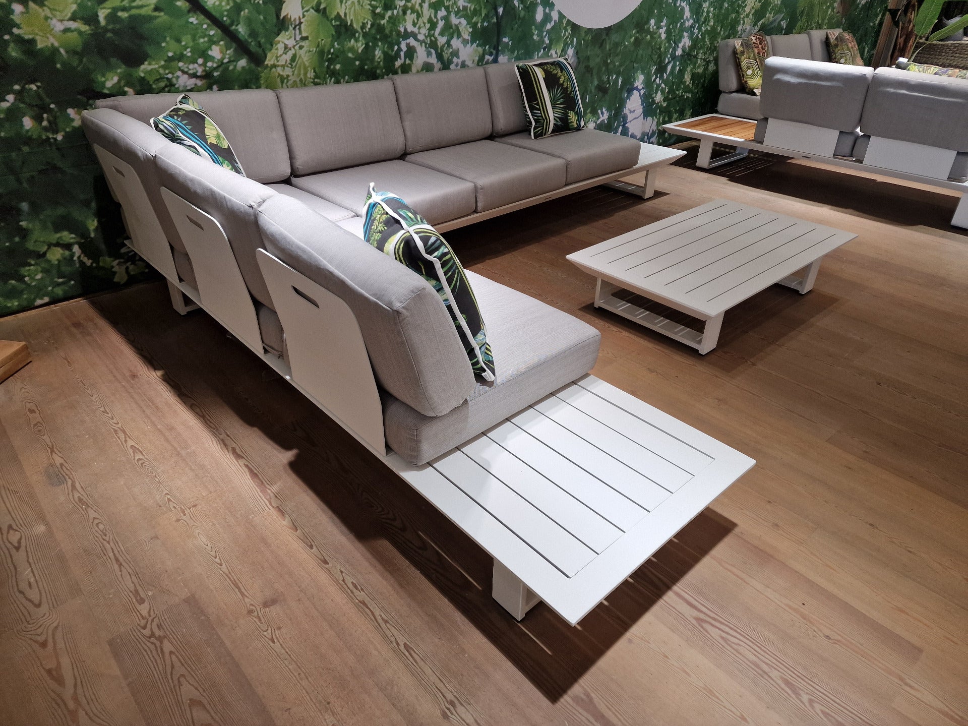 Lounge Set Ona Wit Mat - Licht Grijze Kussens