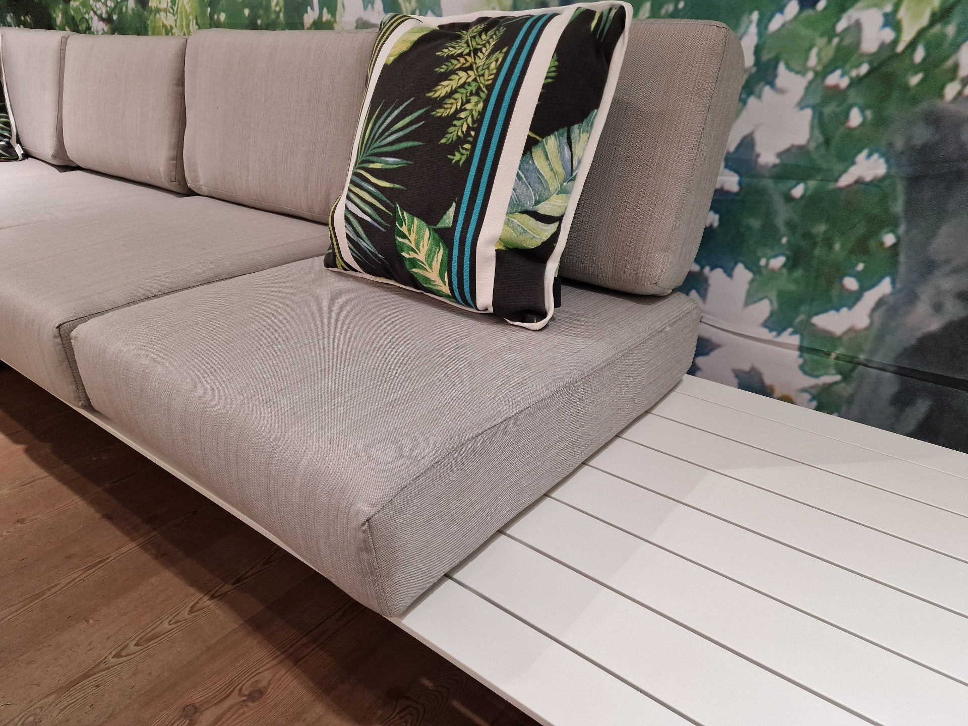 Lounge Set Ona Wit Mat - Licht Grijze Kussens