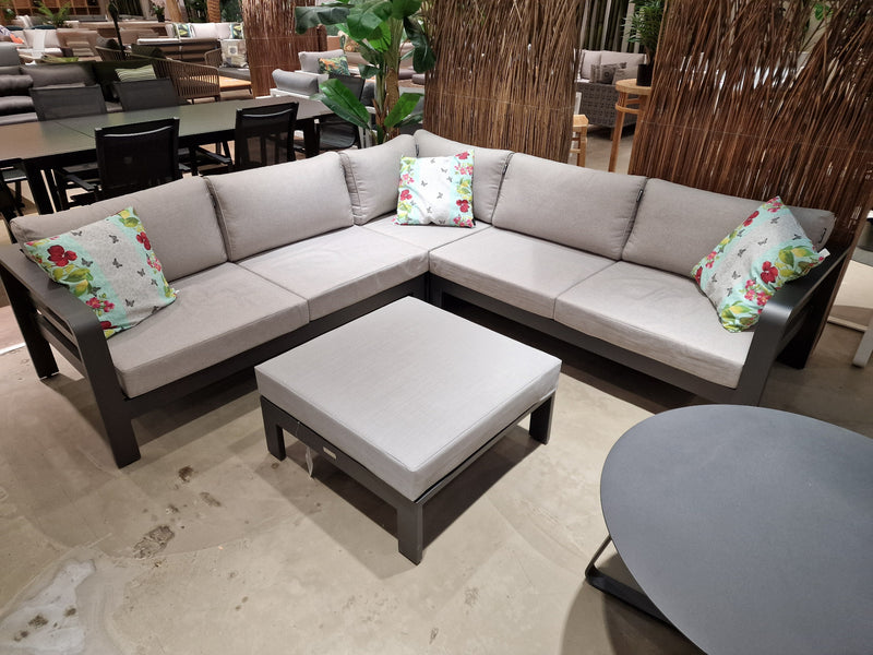 Lounge Set Bellagio Charcoal Mat - Licht Grijze Kussens