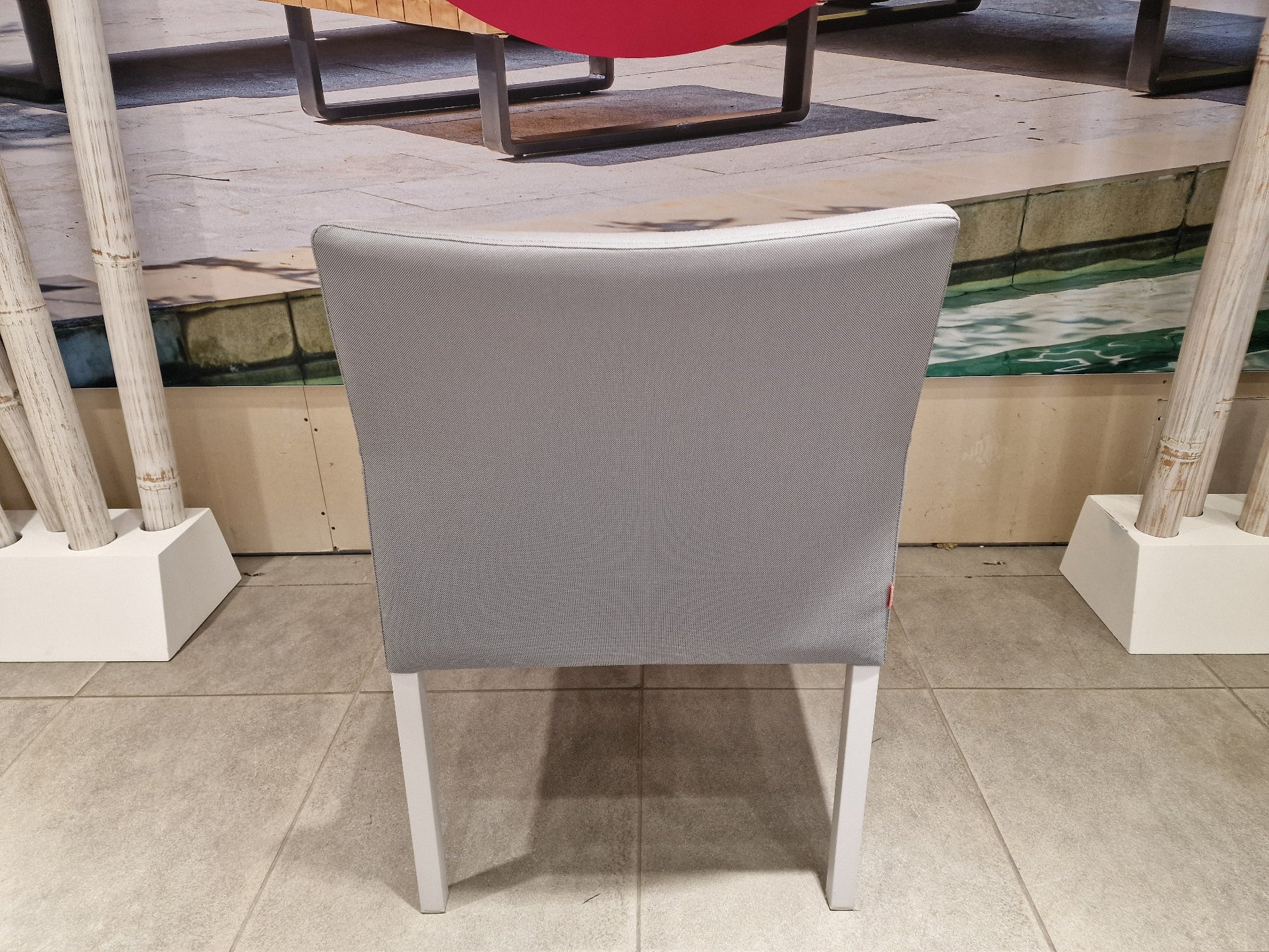 Antas Armstoel - Alu Warm Light Grey - Met Taupe grey/White Sens + Taupe Grey kussen