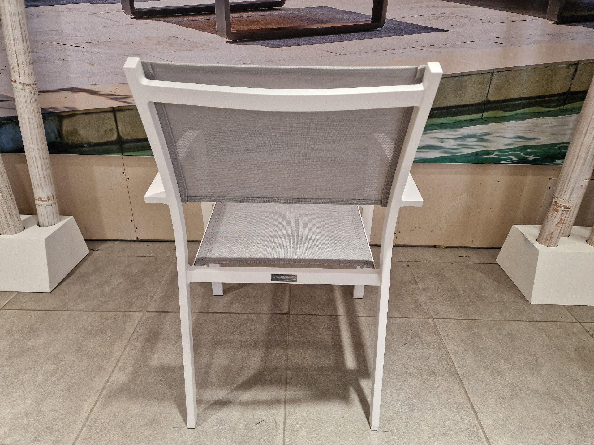 Alu Stapelstoel Saint-Tropez White Mat - Light Grey Textilene