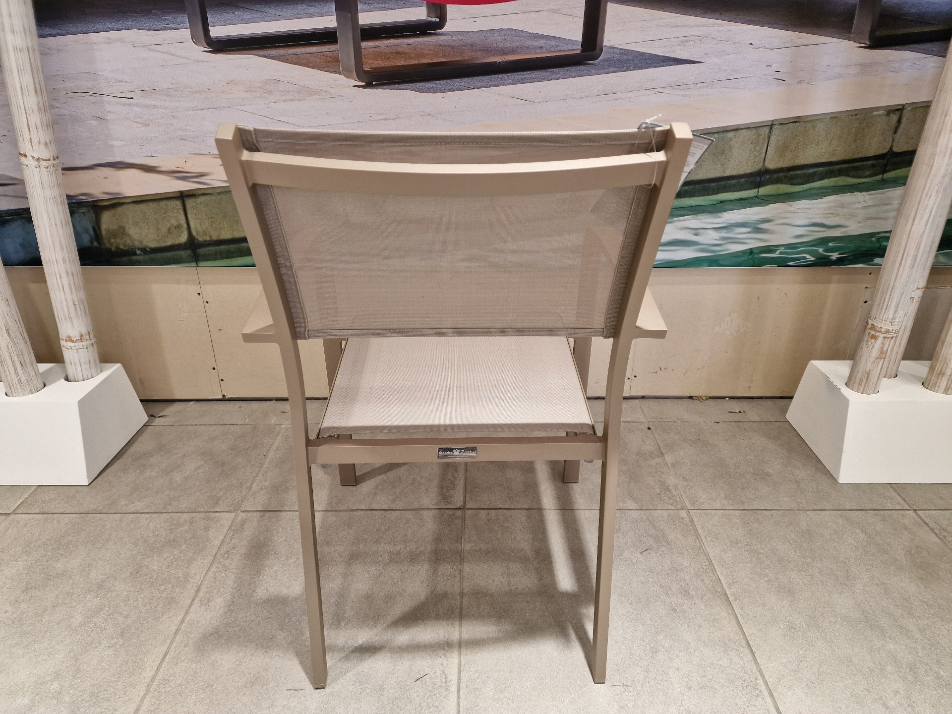 Alu Stapelstoel Saint-Tropez Champage Mat - Light Taupe Texilene Mali