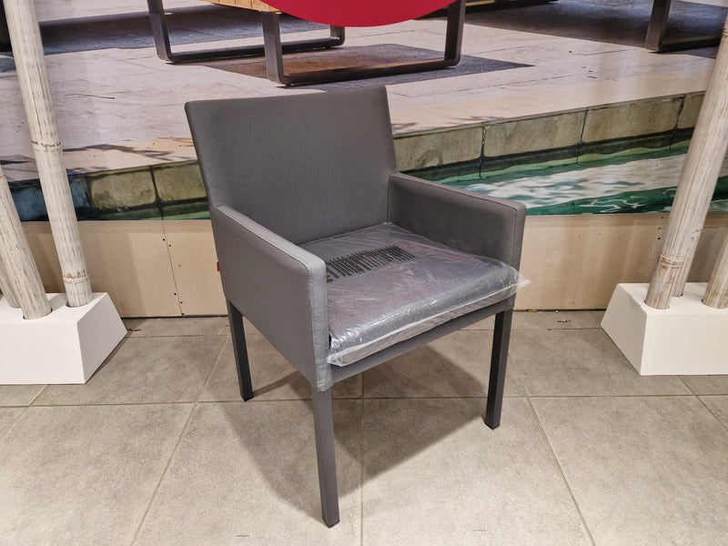 Antas Armstoel Alu Royal Grey Matt - met Black/Grey Sens + Antraciet kussen