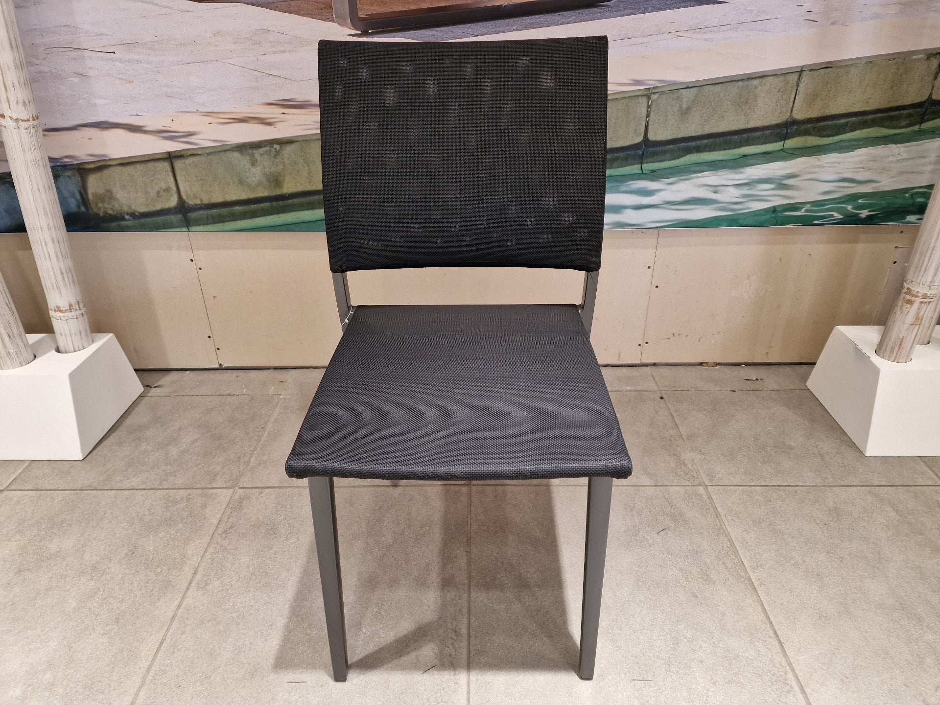 Alu Stapelbare Tuinstoel Orbey - Alu Frame - Air Tex Black