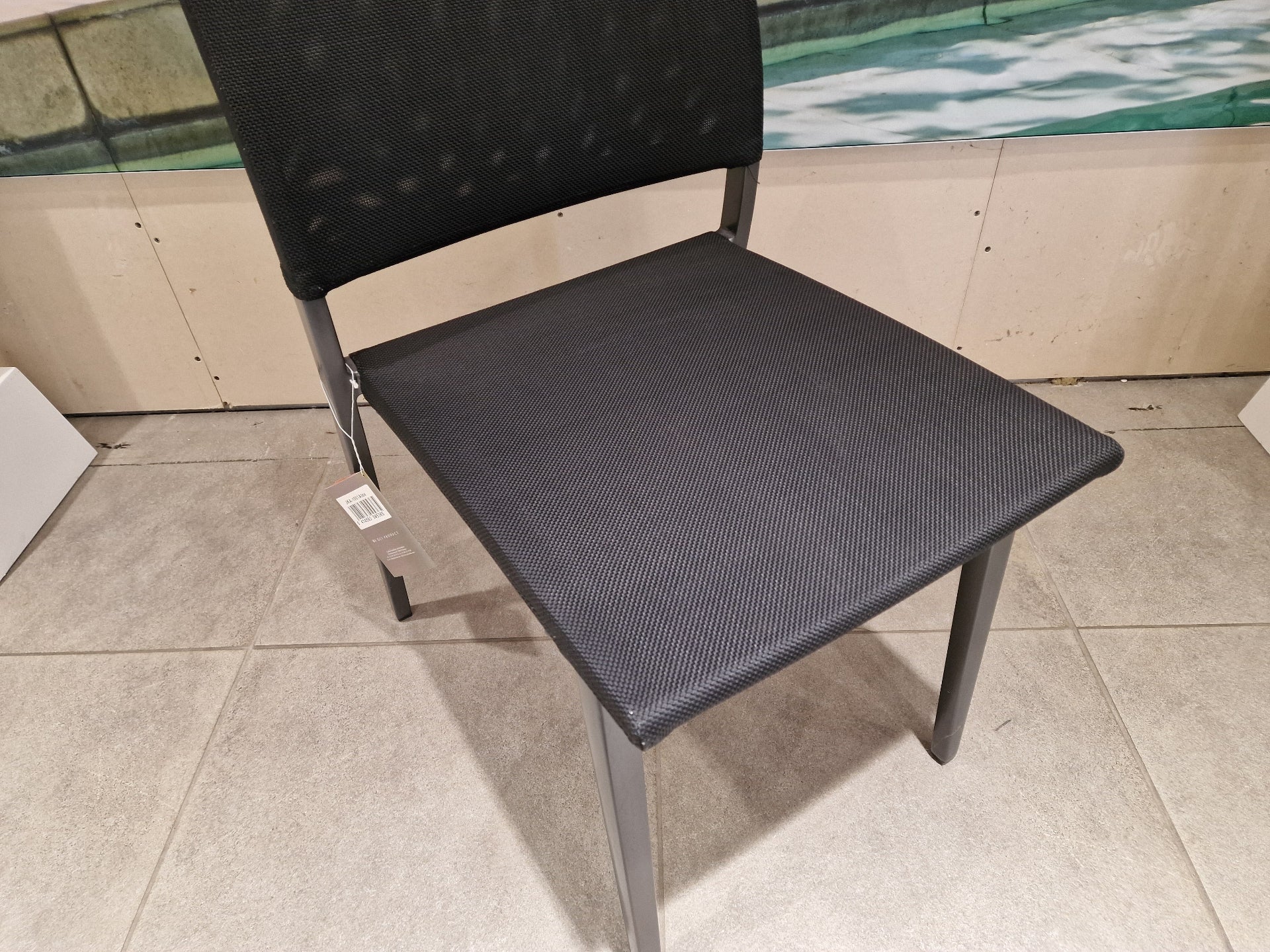 Alu Stapelbare Tuinstoel Orbey - Alu Frame - Air Tex Black