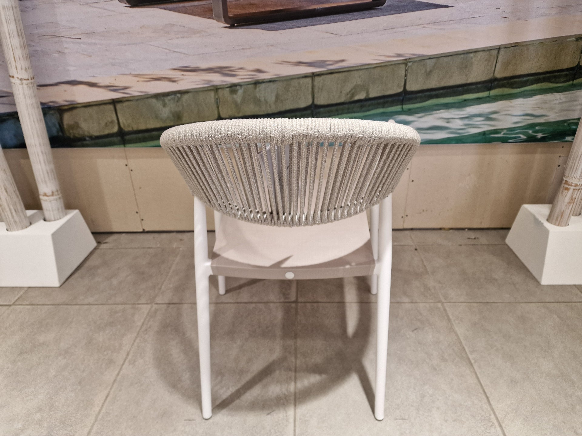 Matera Tuinstoel Alu White Mat met Camel Sand Rope