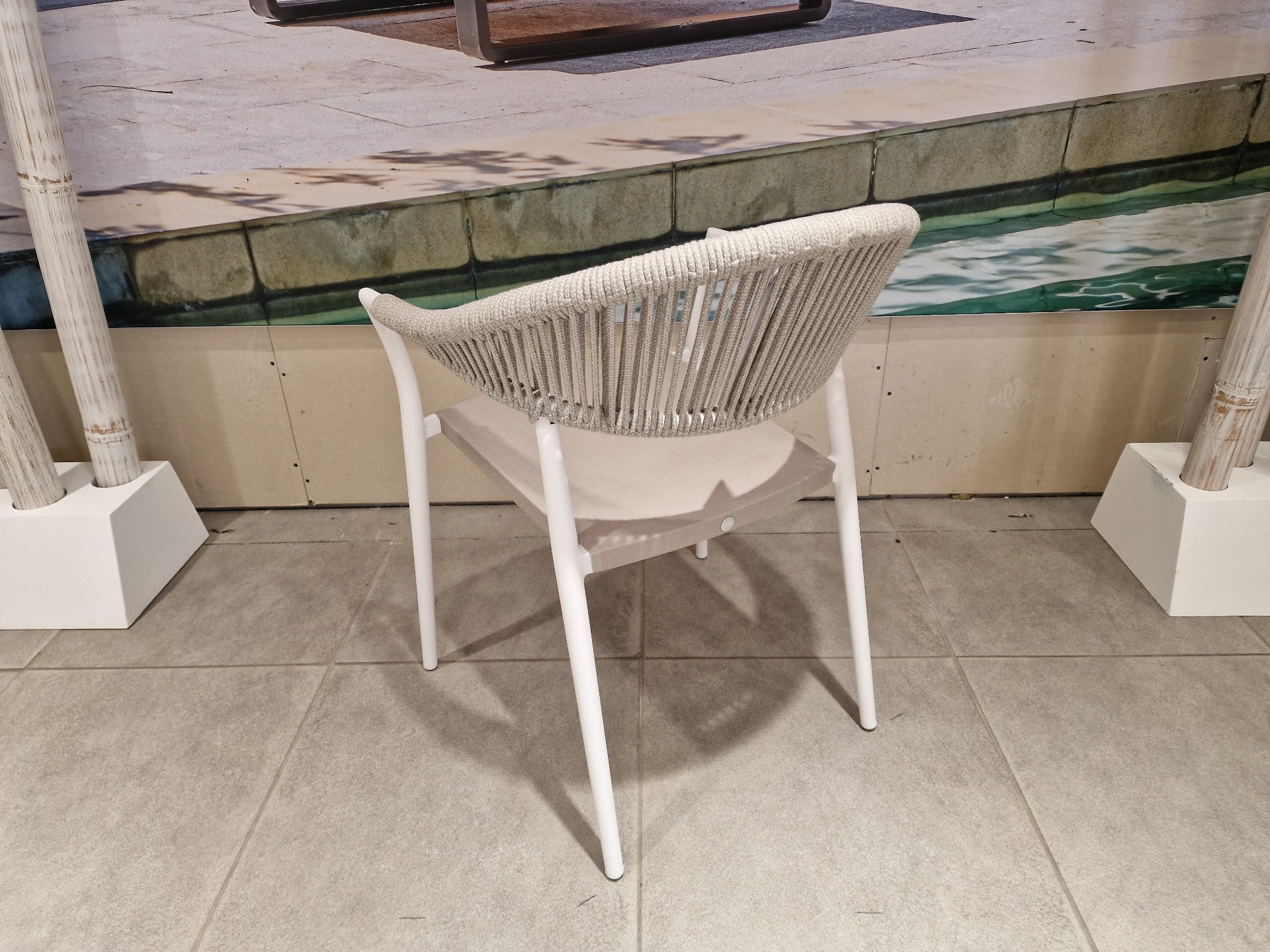 Matera Tuinstoel Alu White Mat met Camel Sand Rope