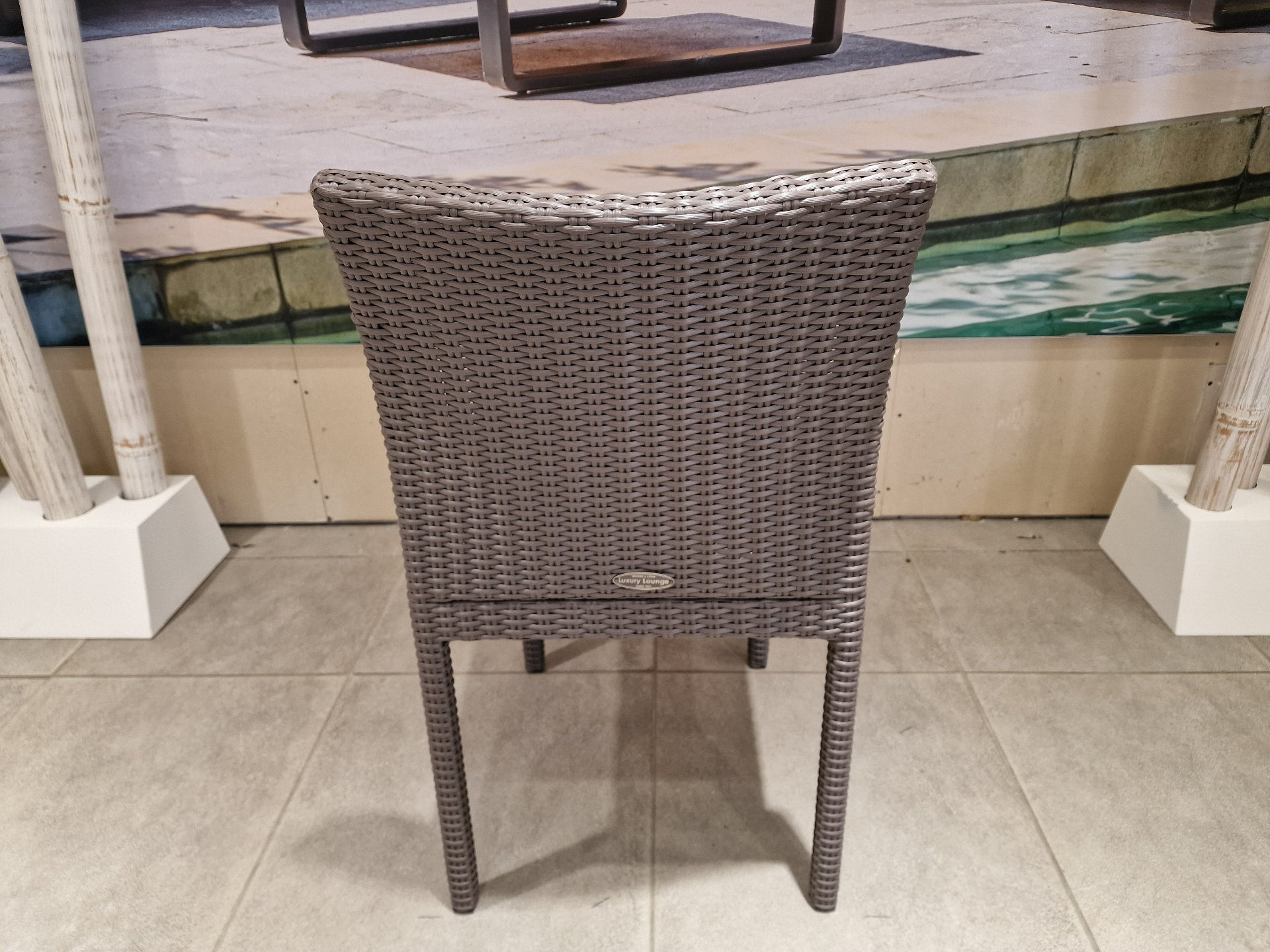 Ergo Stapelbare Wickerstoel Zonder Arm - Platte Draad Taupe Polypeel Luxury