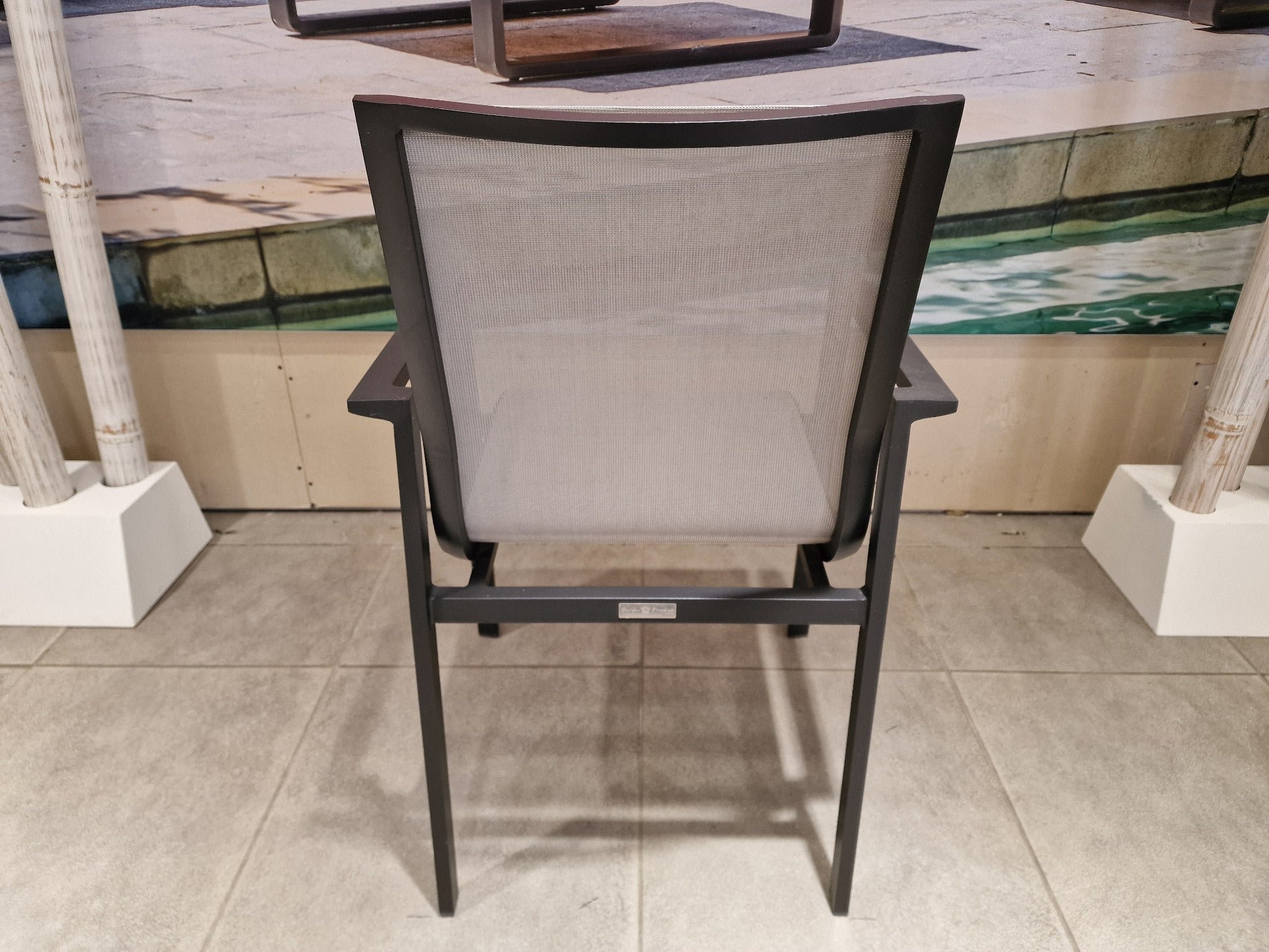 Alu Stapelstoel Arosa Charcoal Mat Textilene Light Grey