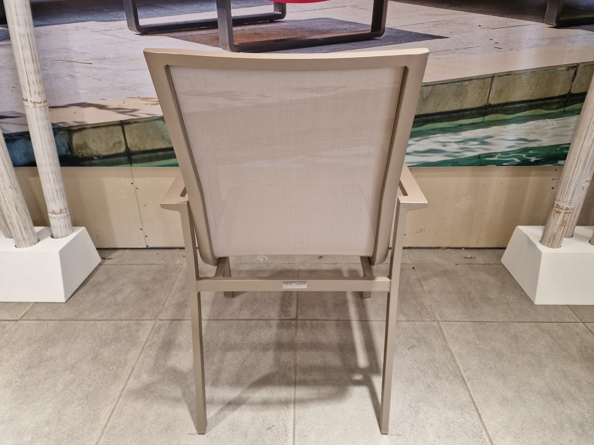 Alu Stapelstoel Napoli Champagne Mat - Light Taupe Textilene