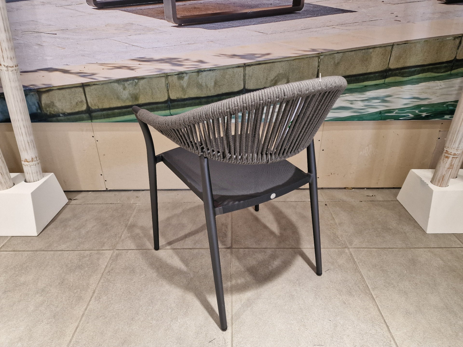 Matera Tuinstoel Alu Royal Grey Mat met Carbon Grey Rope