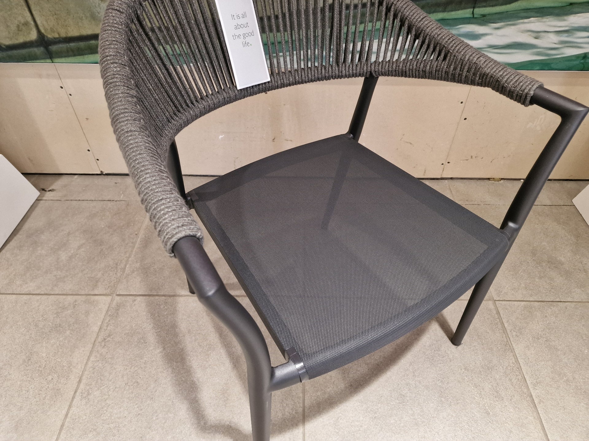 Matera Tuinstoel Alu Royal Grey Mat met Carbon Grey Rope