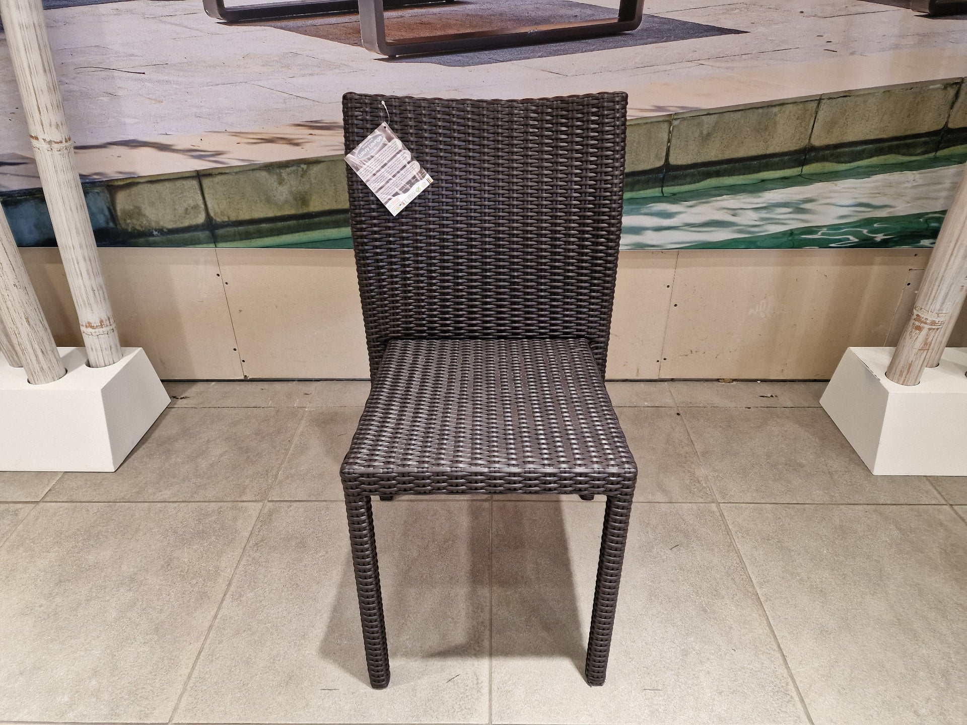 Ergo Stapelbare Wickerstoel Zonder Arm Platte Draad Java Brown Polypeel