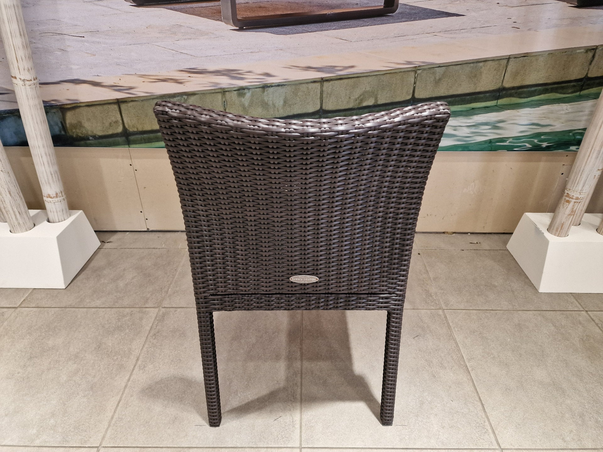 Ergo Stapelbare Wickerstoel Zonder Arm Platte Draad Java Brown Polypeel