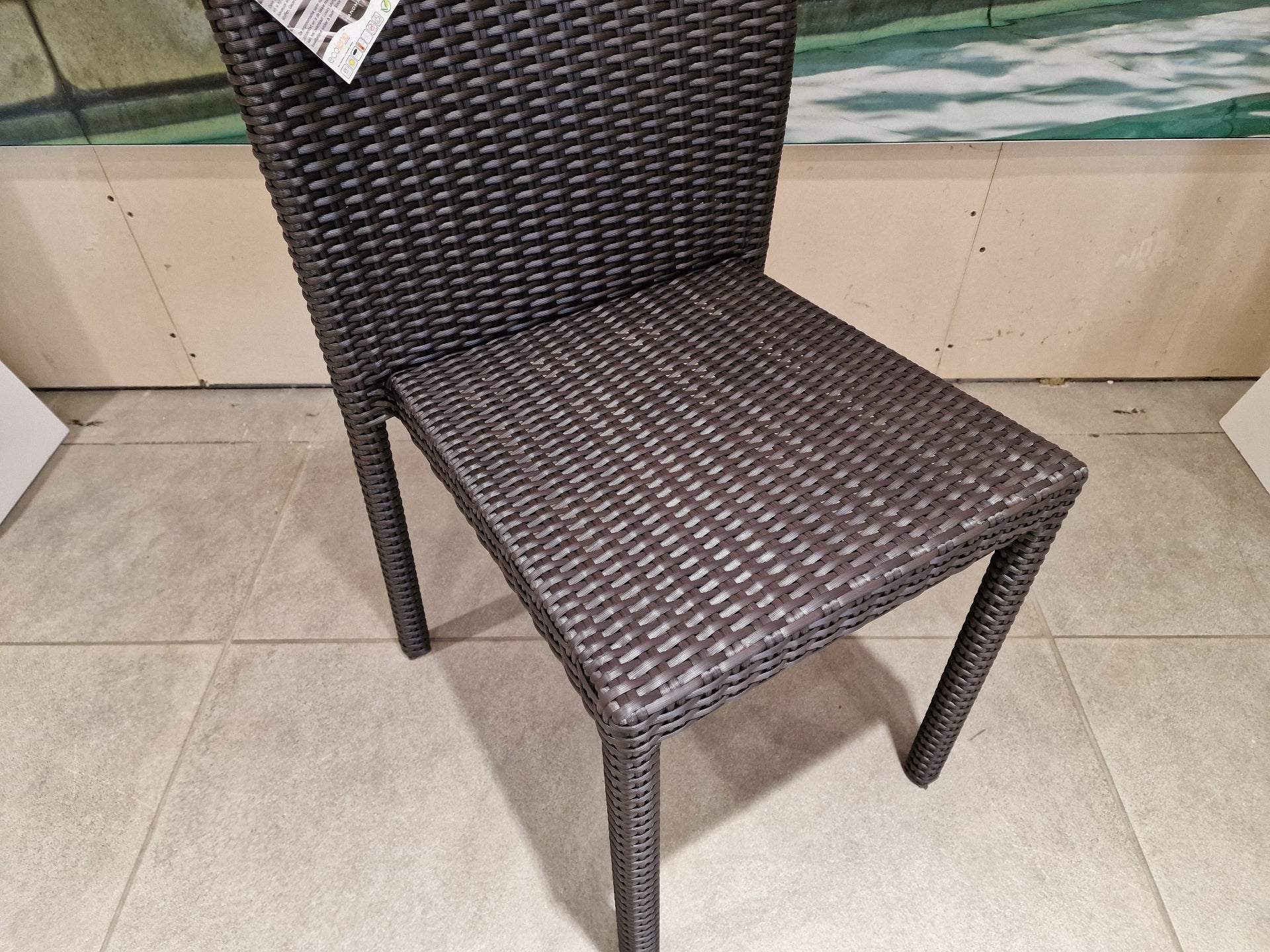 Ergo Stapelbare Wickerstoel Zonder Arm Platte Draad Java Brown Polypeel