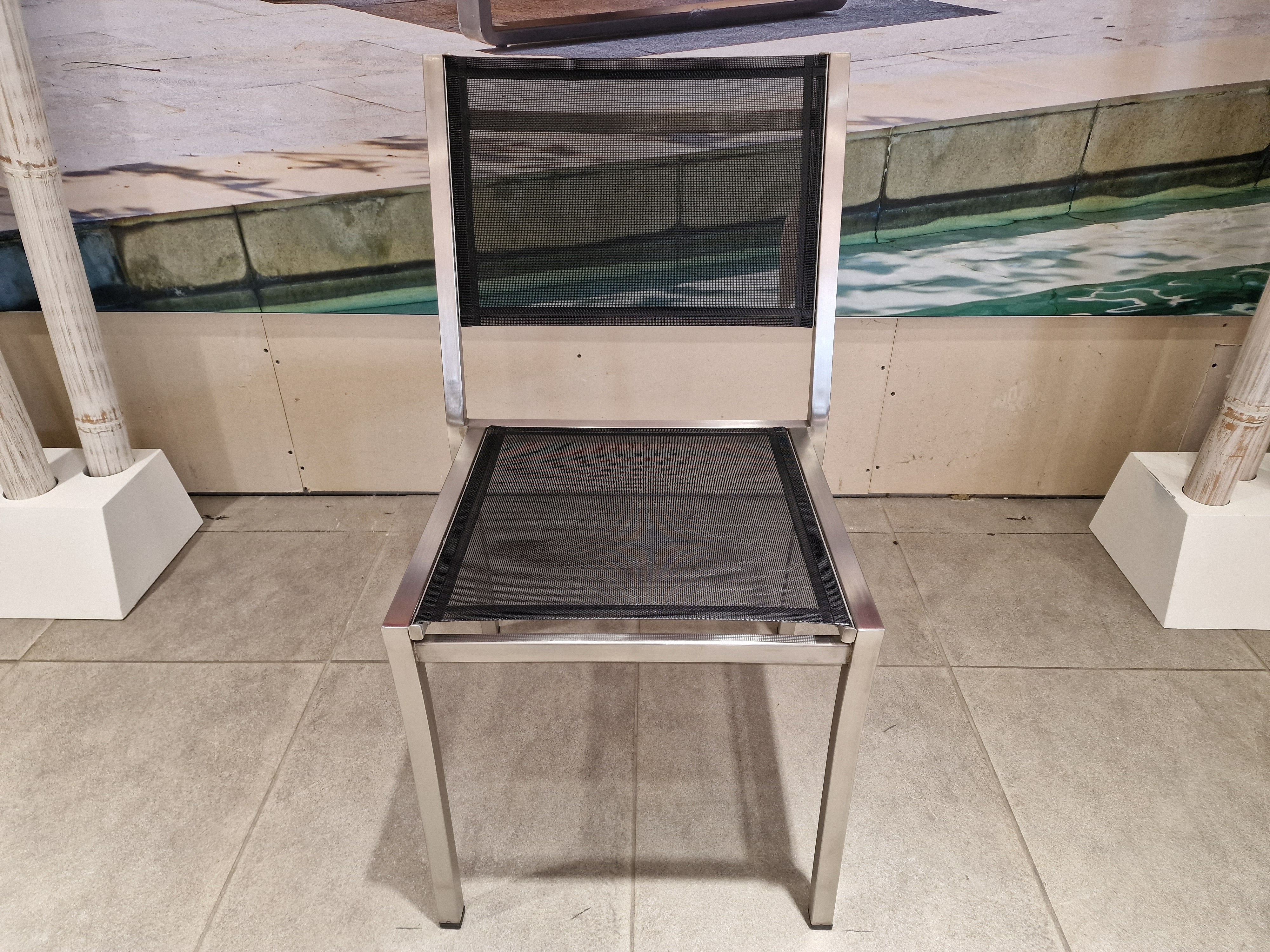 Tuinstoel Nexxt Kings Inox Stapelstoel Zonder Arm Textileen Zwaar Frame