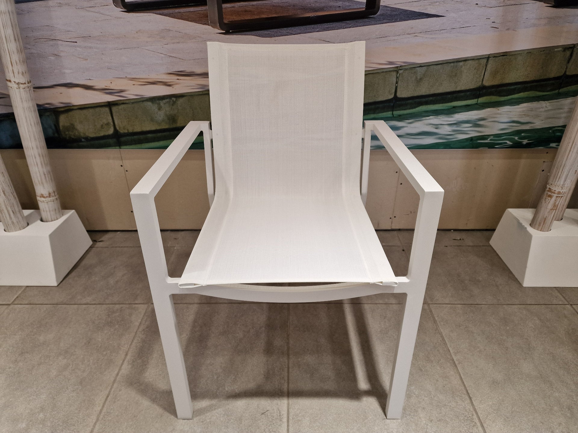 Stapelstoel Lucia - Alu Ice - Textilene White