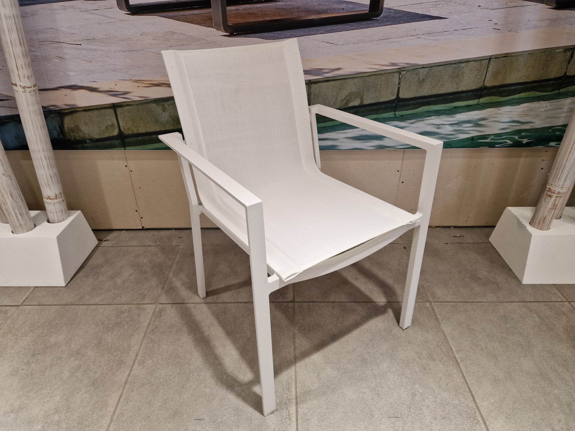 Stapelstoel Lucia - Alu Ice - Textilene White