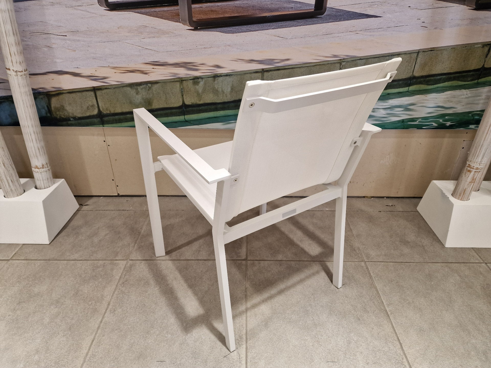 Stapelstoel Lucia - Alu Ice - Textilene White