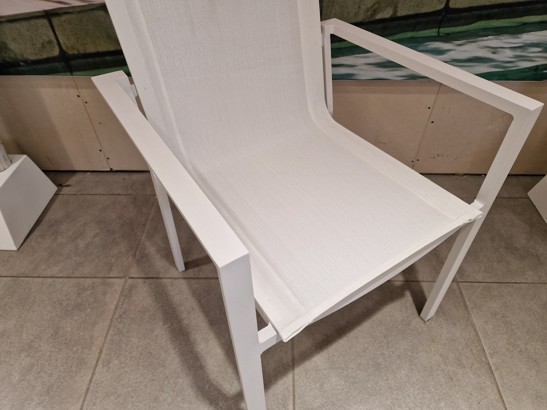 Stapelstoel Lucia - Alu Ice - Textilene White