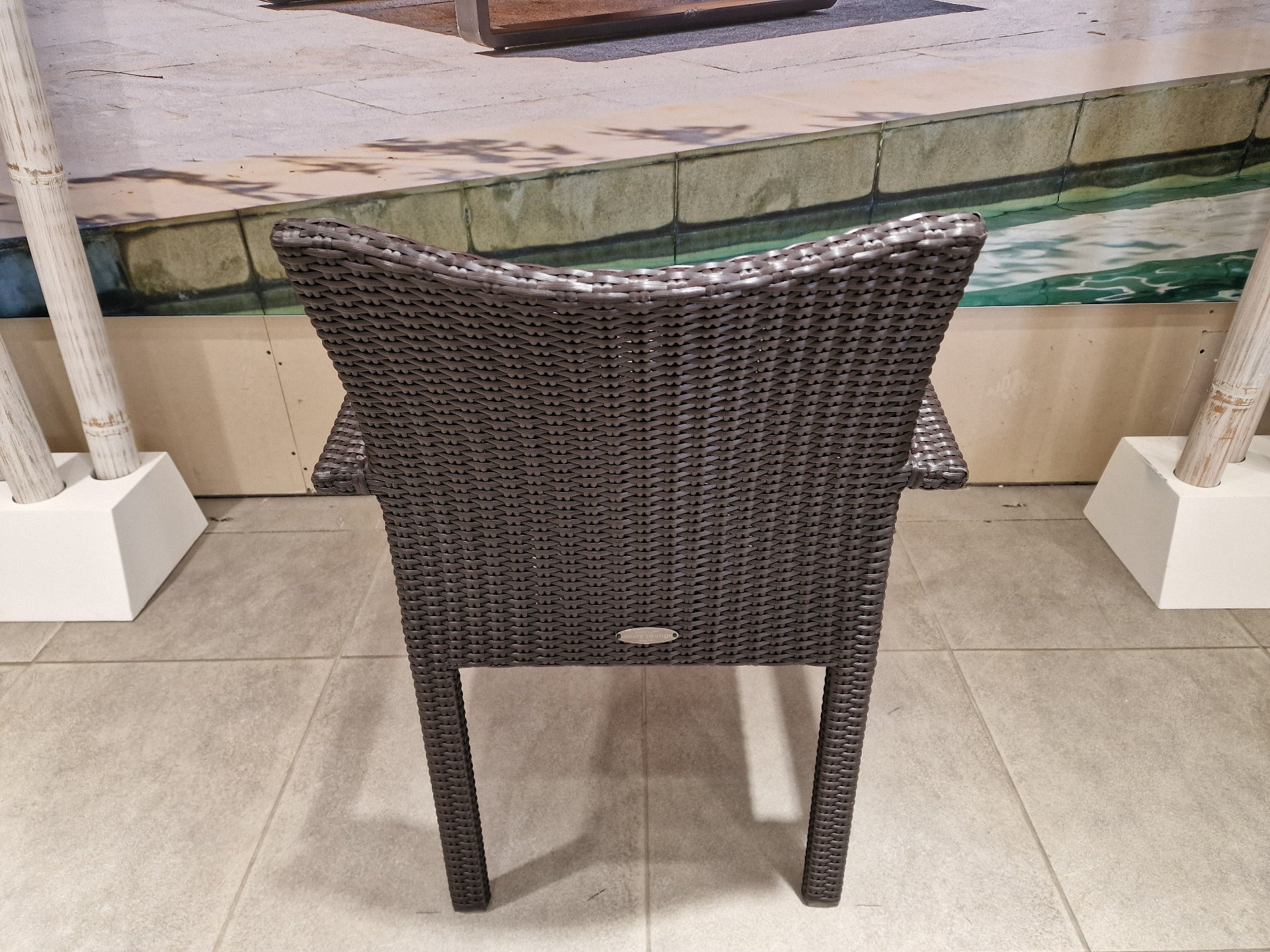 Ergo Stapelbare Wickerstoel Met Arm - Platte Draad - Java Brown