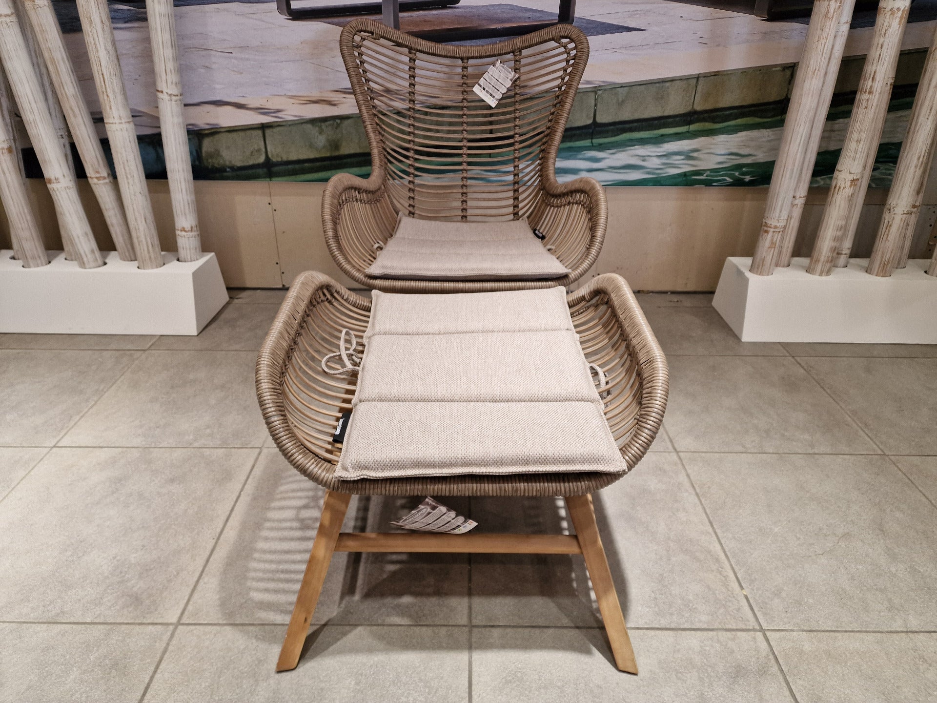 Wicker Lounge Alisson Relax Set Stoel + Voetenbank