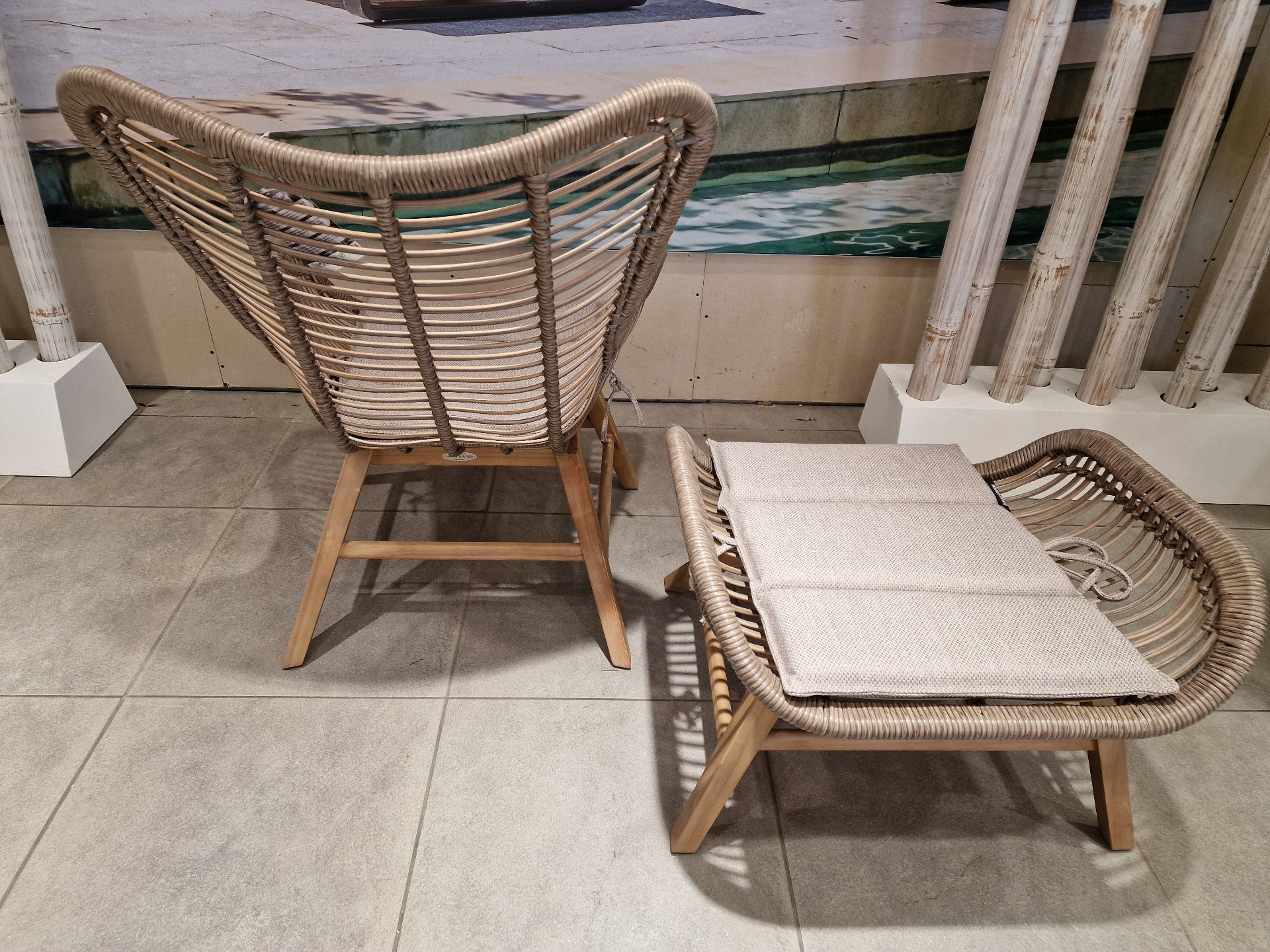 Wicker Lounge Alisson Relax Set Stoel + Voetenbank