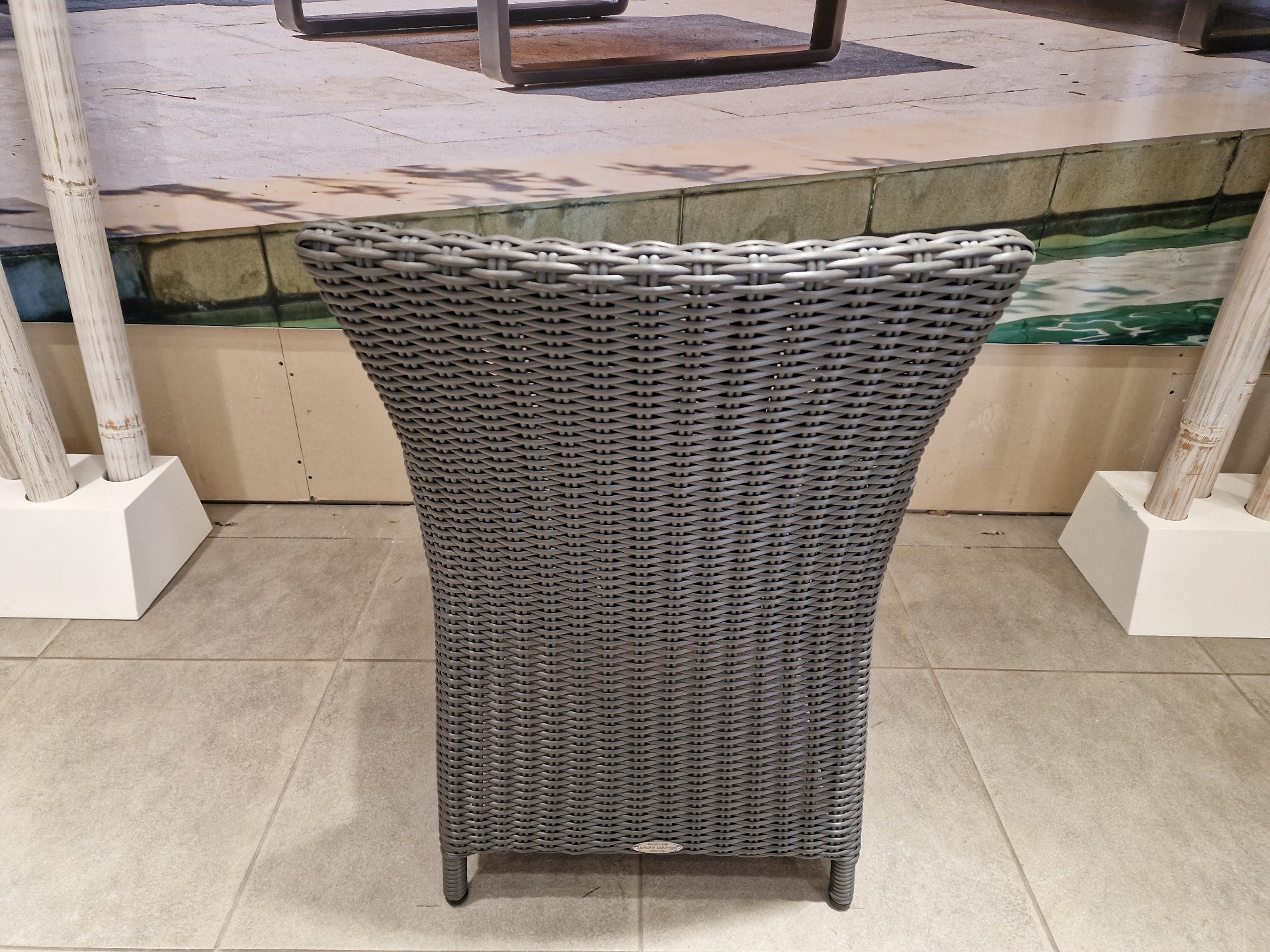 Wickerzetel Met Arm Atlanta Halfronde Draad Slate Grey HM EOL