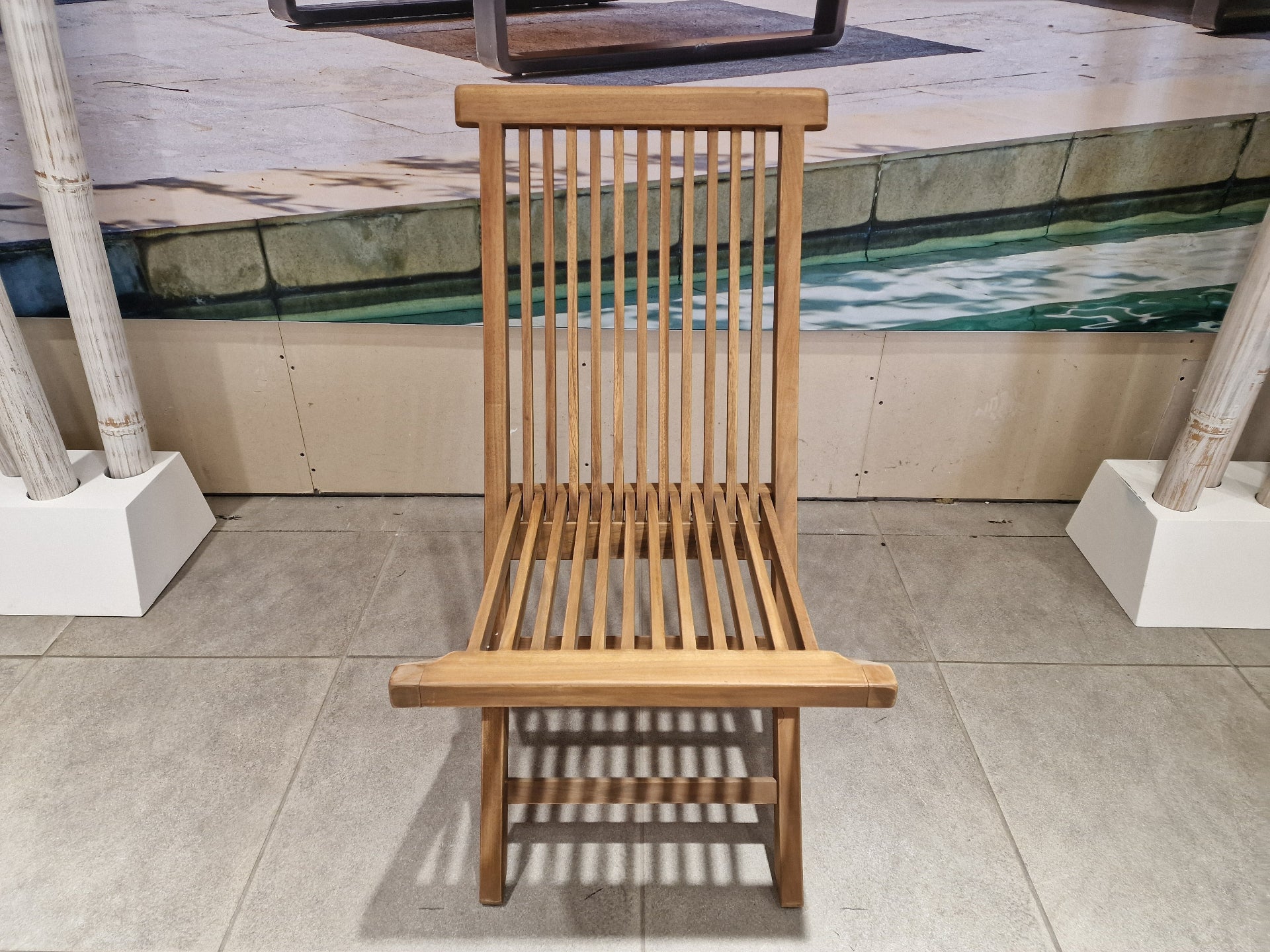 Tuinstoel Classic Vouwstoel Waterbased Natural 47 x 61 x H90 cm - Exceller