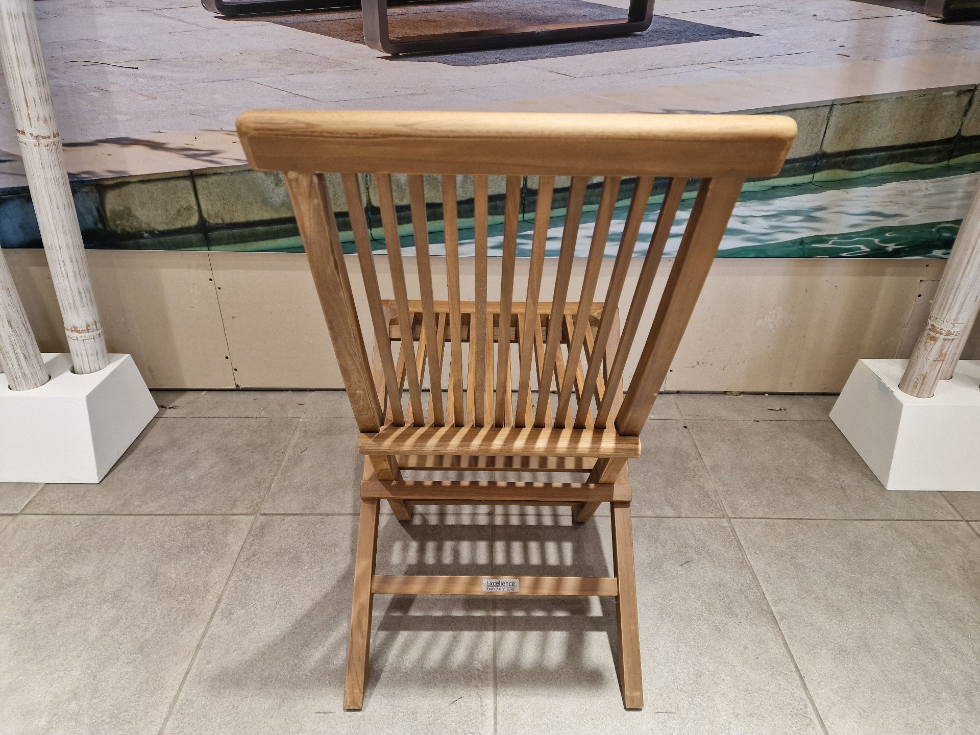 Tuinstoel Classic Vouwstoel Waterbased Natural 47 x 61 x H90 cm - Exceller