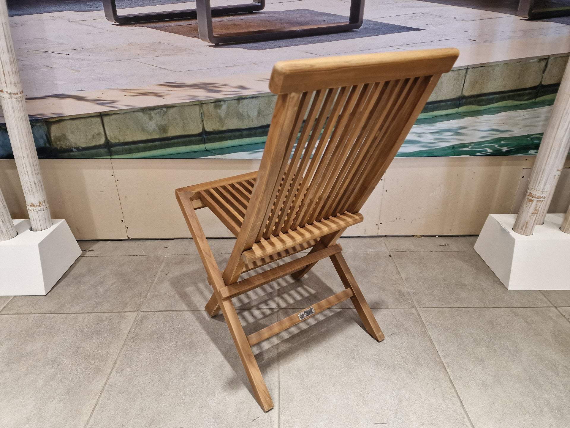 Tuinstoel Classic Vouwstoel Waterbased Natural 47 x 61 x H90 cm - Exceller