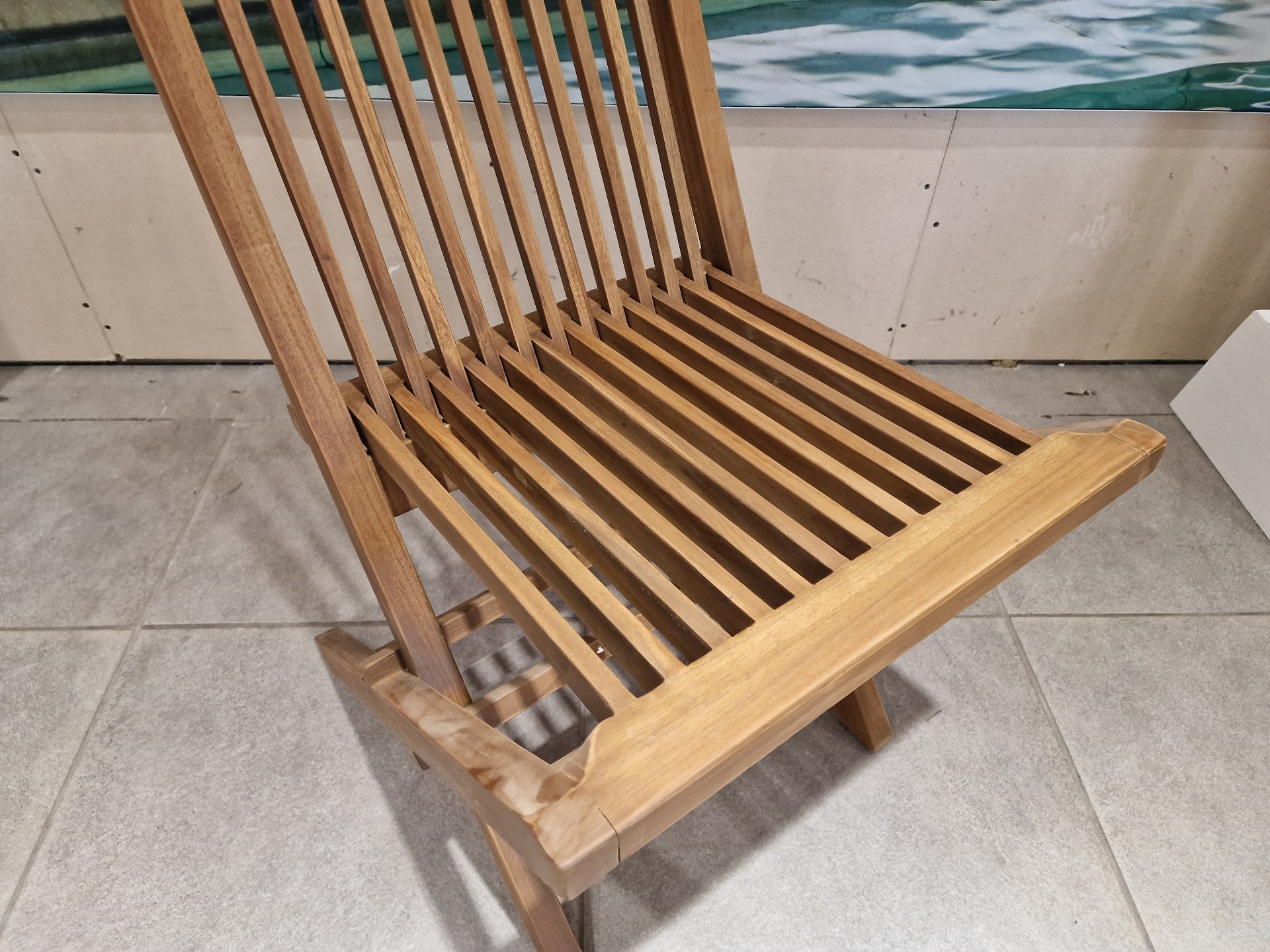 Tuinstoel Classic Vouwstoel Waterbased Natural 47 x 61 x H90 cm - Exceller