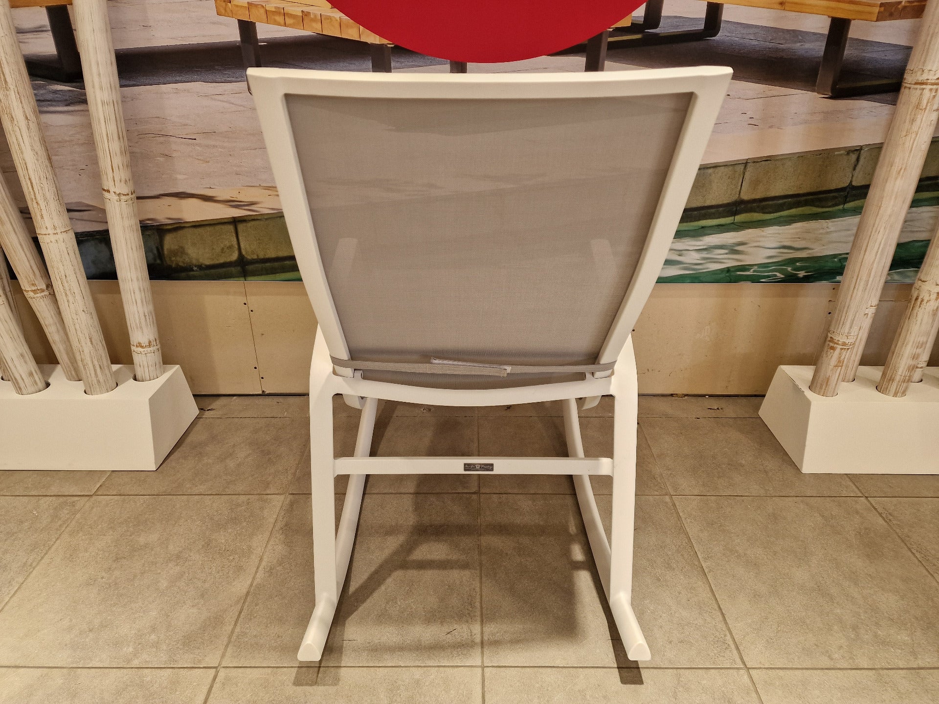 Alu Schommelstoel Kennedy White Mat - Light Grey Textilene