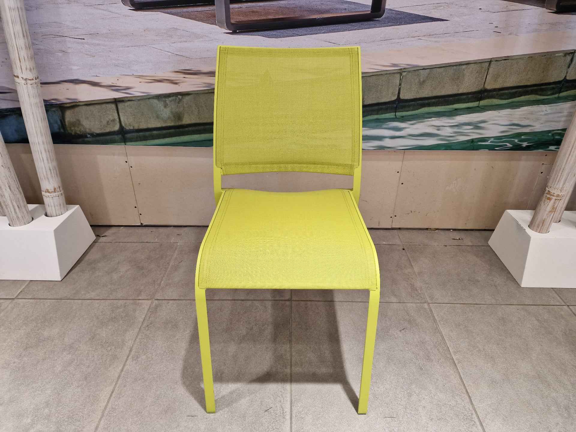 Alu Stapelstoel Nice Green Mat + Green Textilene