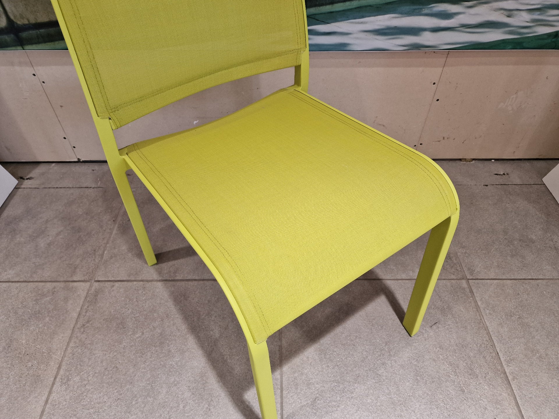 Alu Stapelstoel Nice Green Mat + Green Textilene