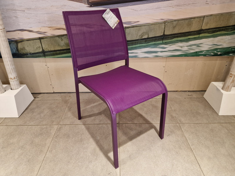 Alu Stapelstoel Nice Purple Mat + Purple Textilene