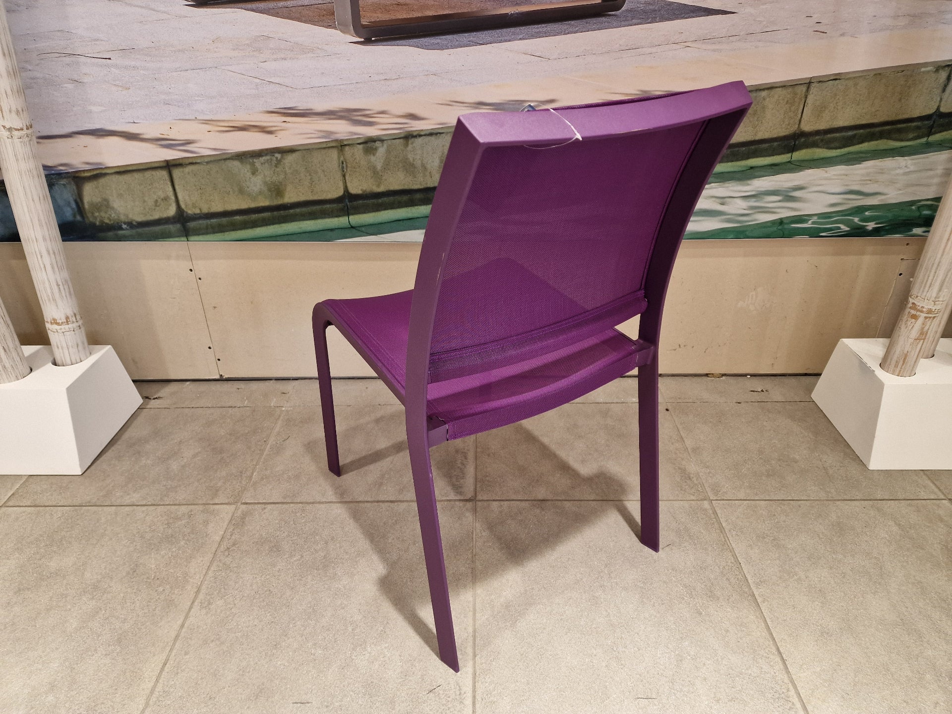 Alu Stapelstoel Nice Purple Mat + Purple Textilene