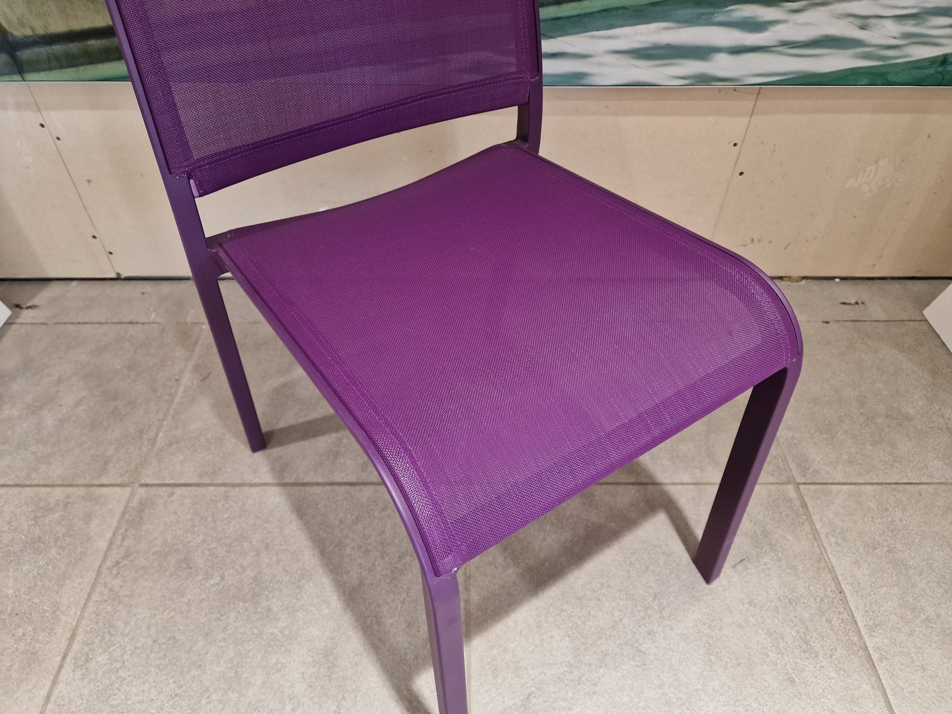 Alu Stapelstoel Nice Purple Mat + Purple Textilene