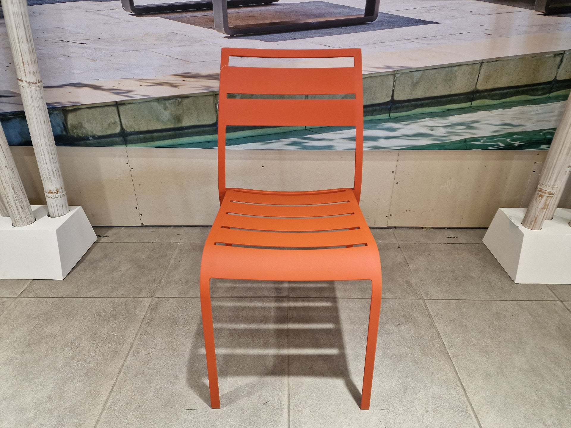 Alu Stapelstoel Nice Slat Orange Mat