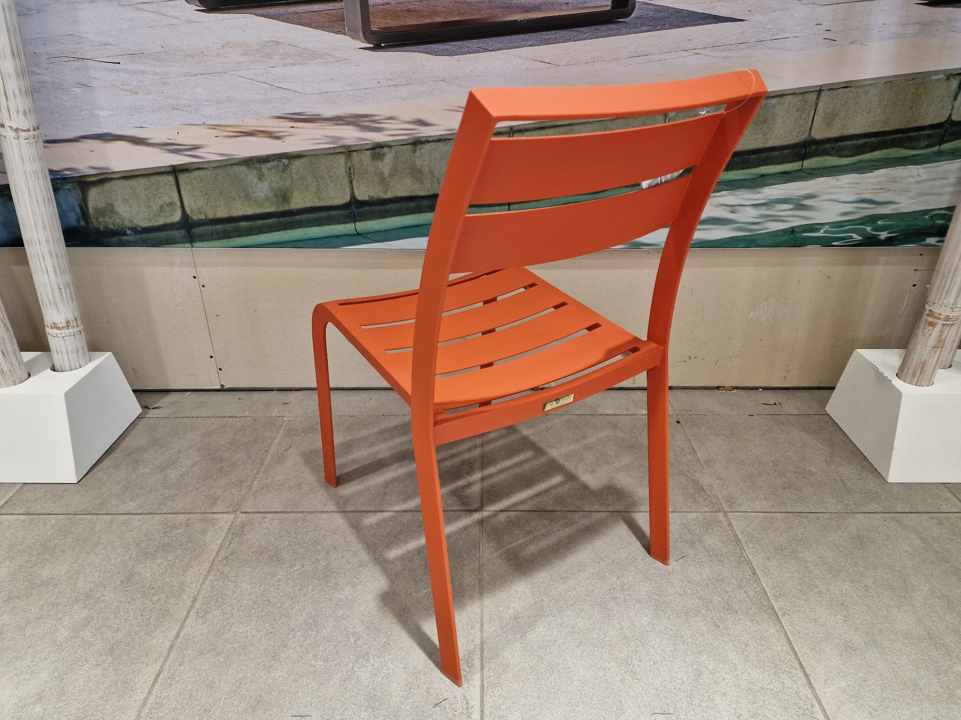 Alu Stapelstoel Nice Slat Orange Mat