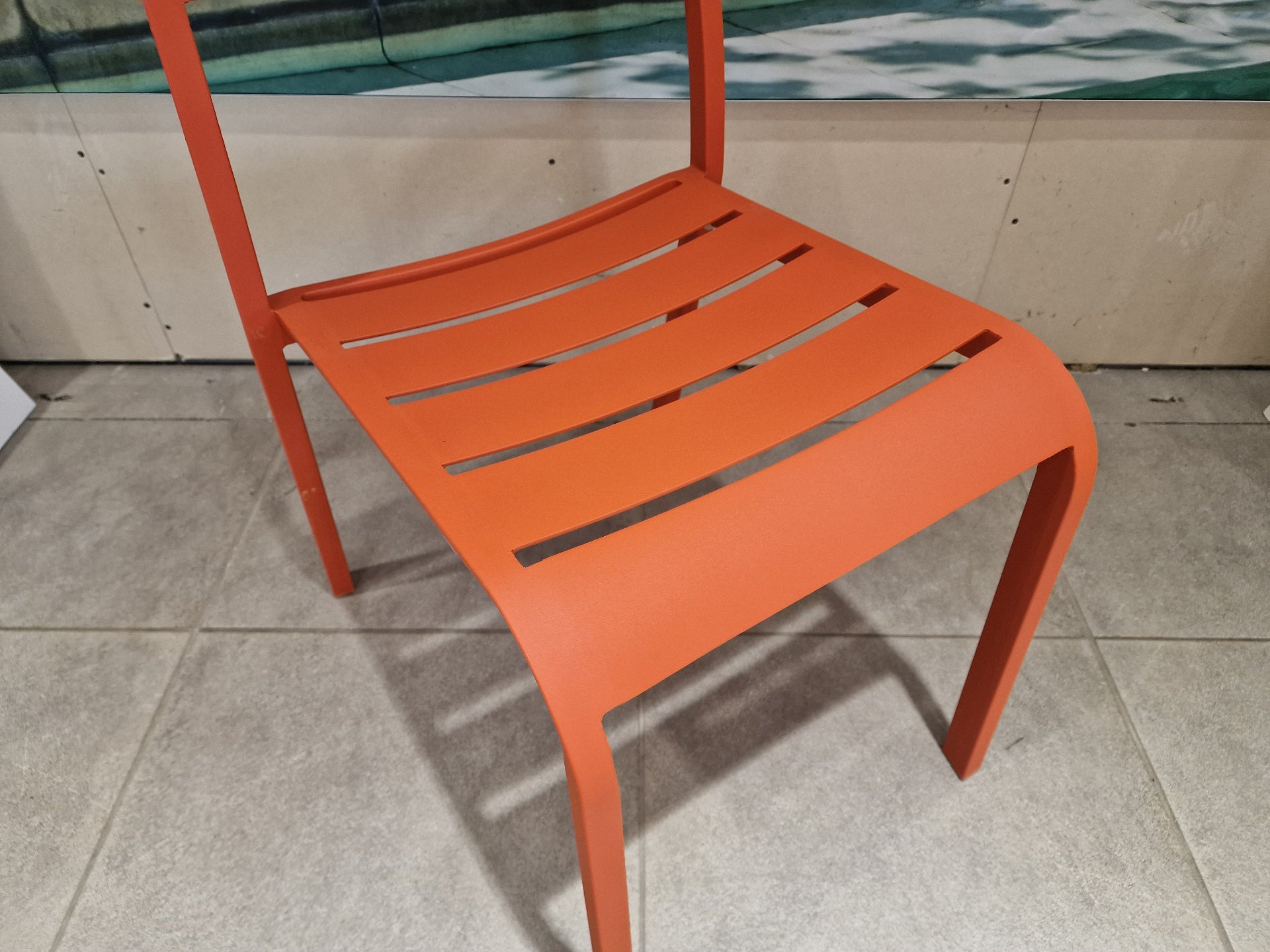 Alu Stapelstoel Nice Slat Orange Mat