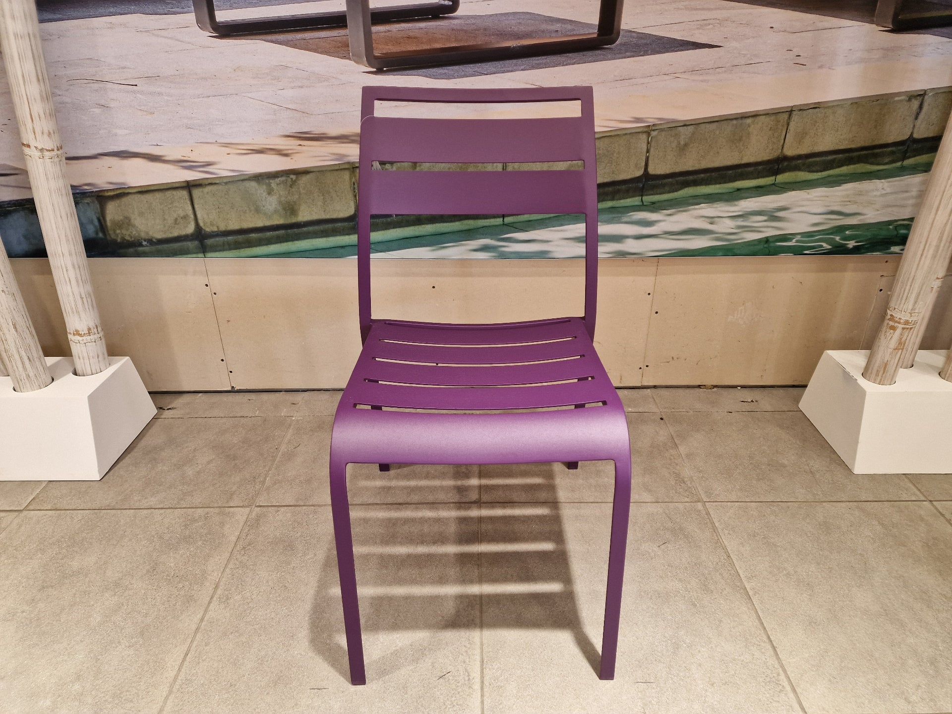 Alu Stapelstoel Nice Slat Purple Mat