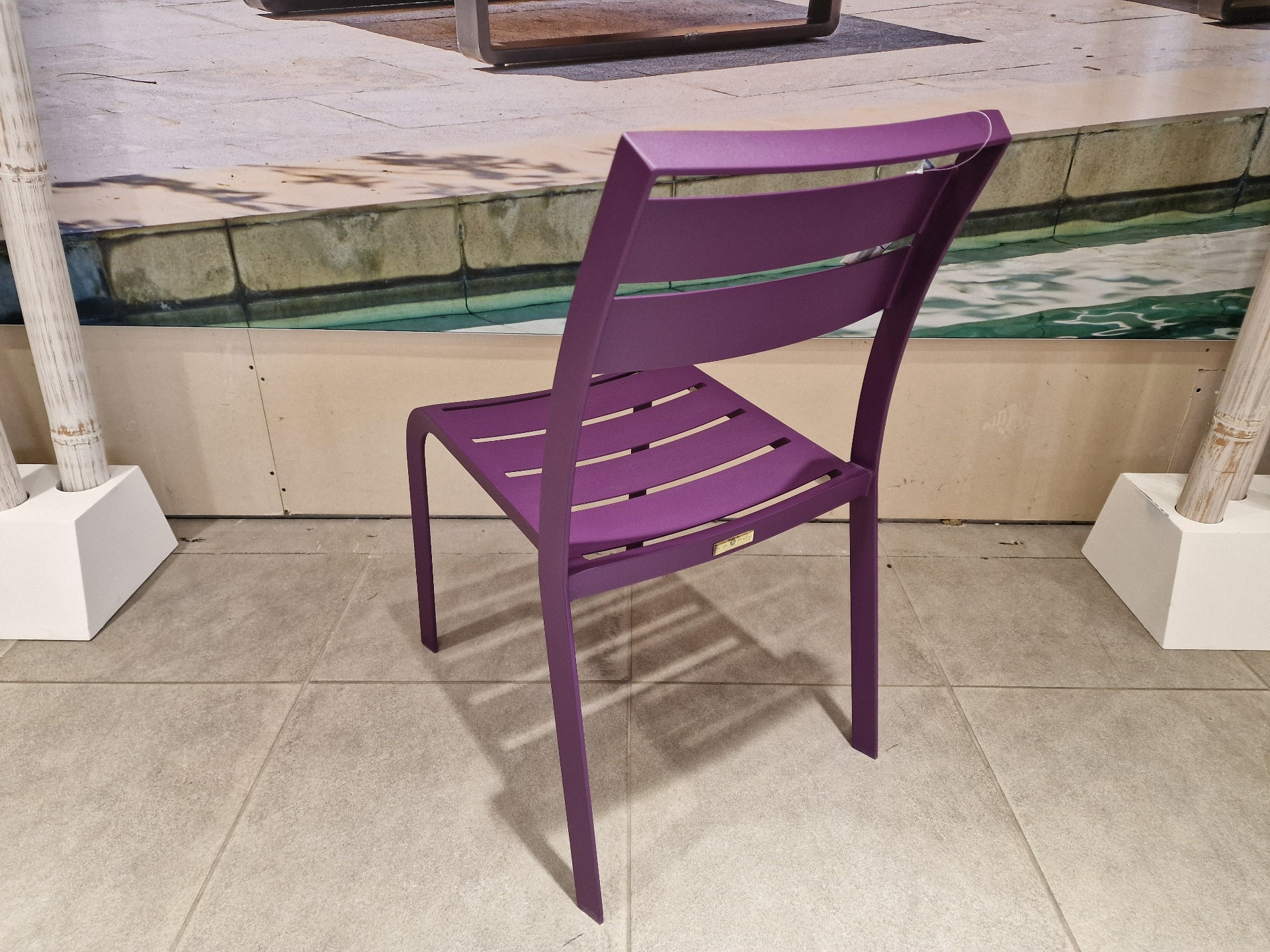 Alu Stapelstoel Nice Slat Purple Mat