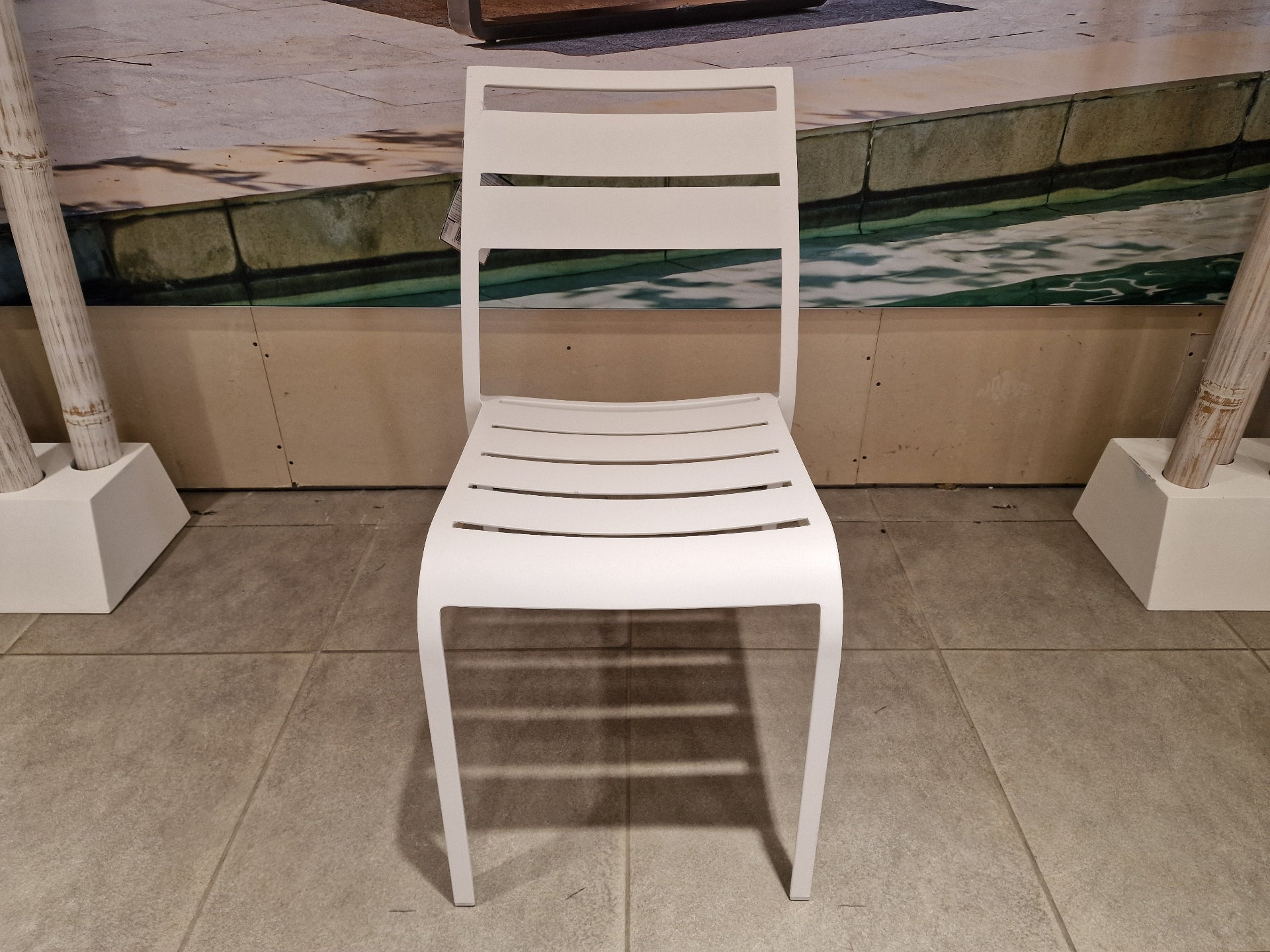 Alu Stapelstoel Nice Slat White Mat