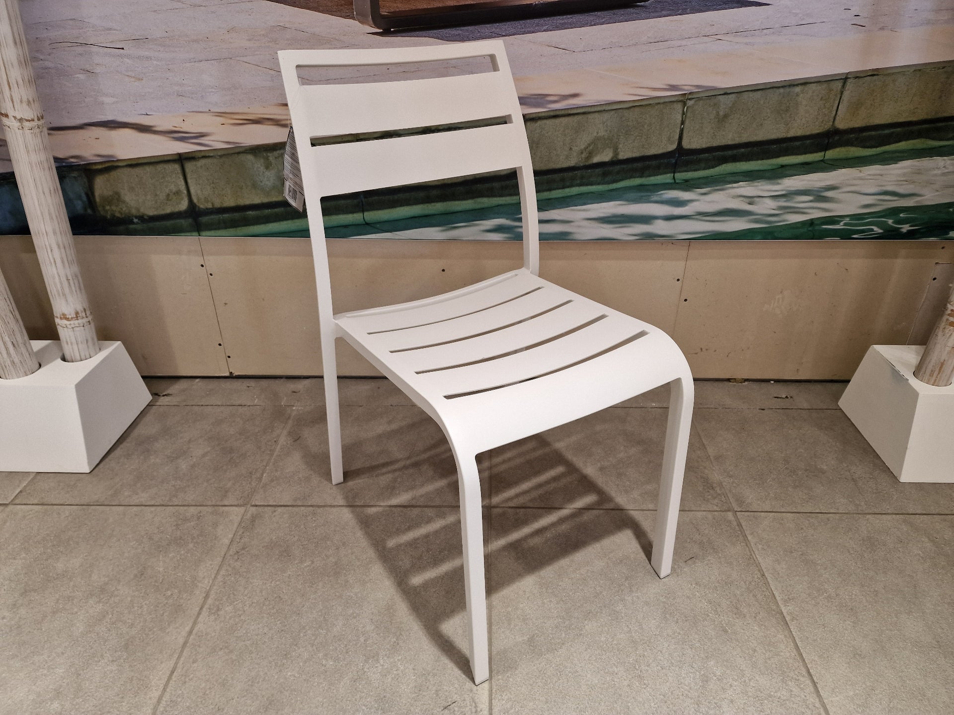 Alu Stapelstoel Nice Slat White Mat