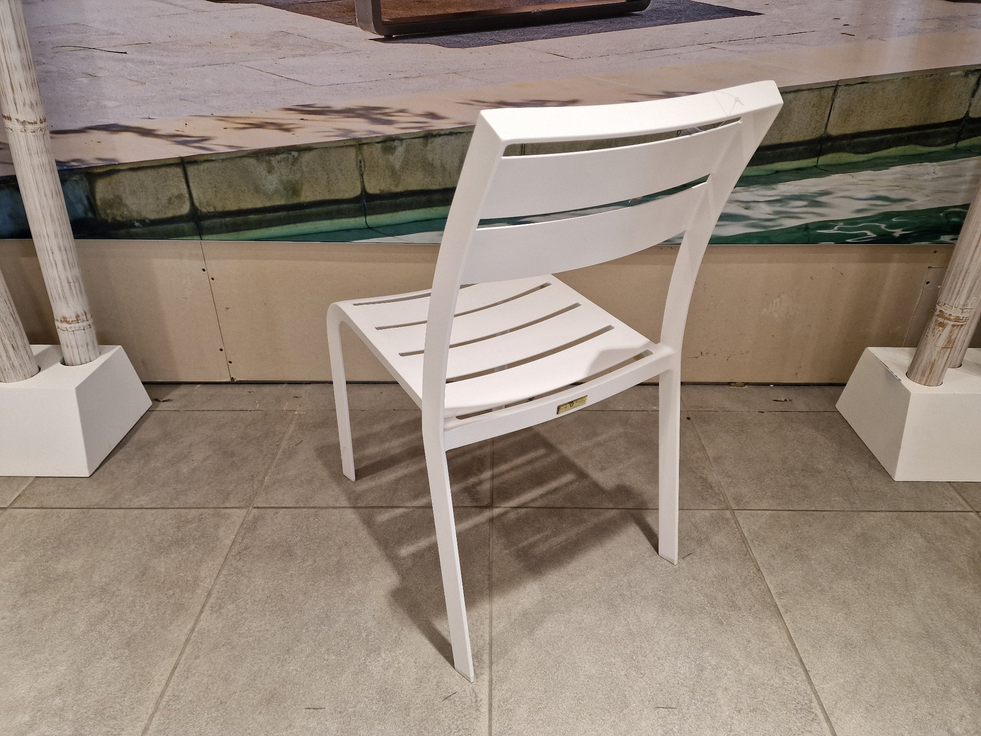 Alu Stapelstoel Nice Slat White Mat