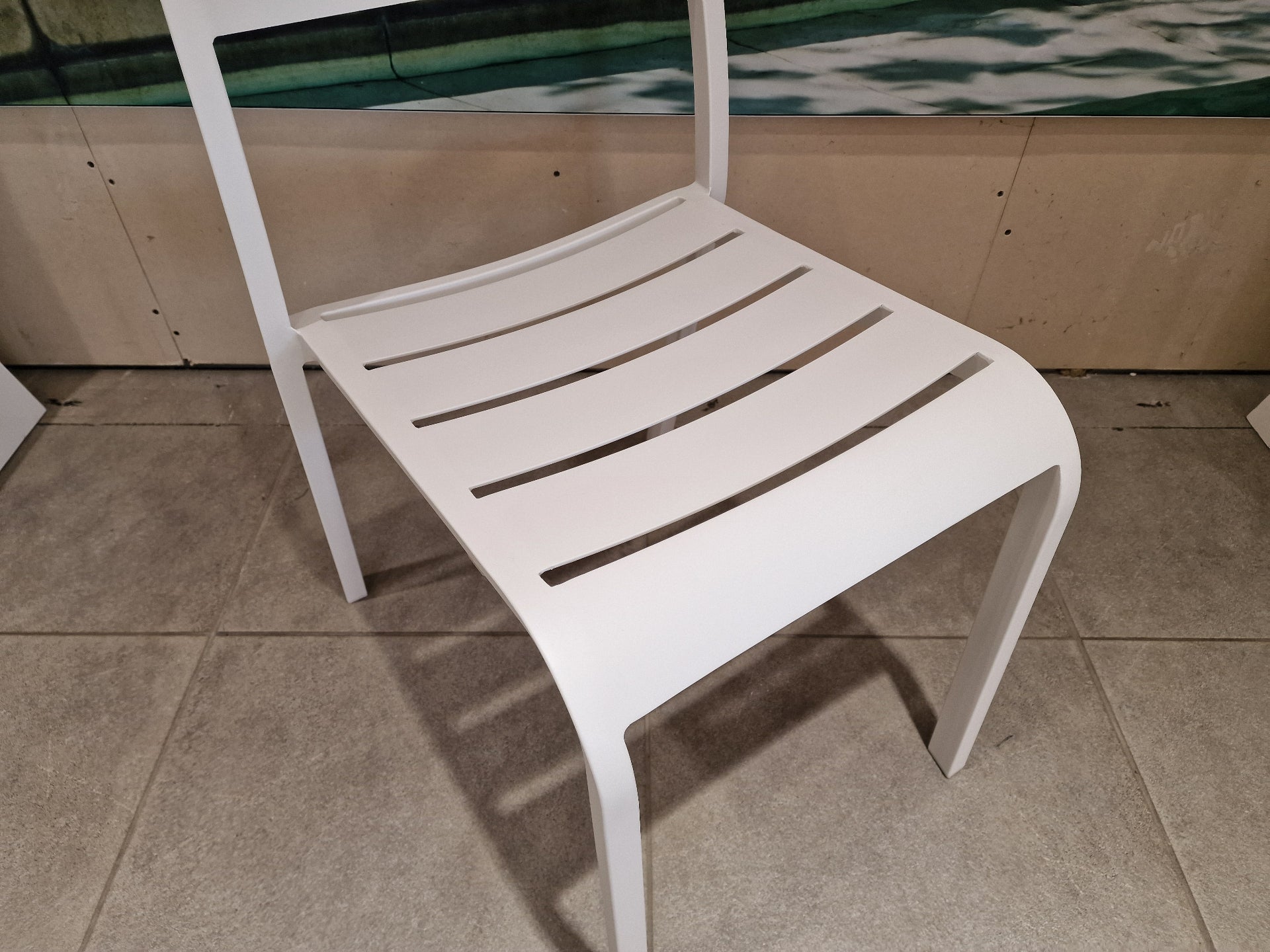 Alu Stapelstoel Nice Slat White Mat