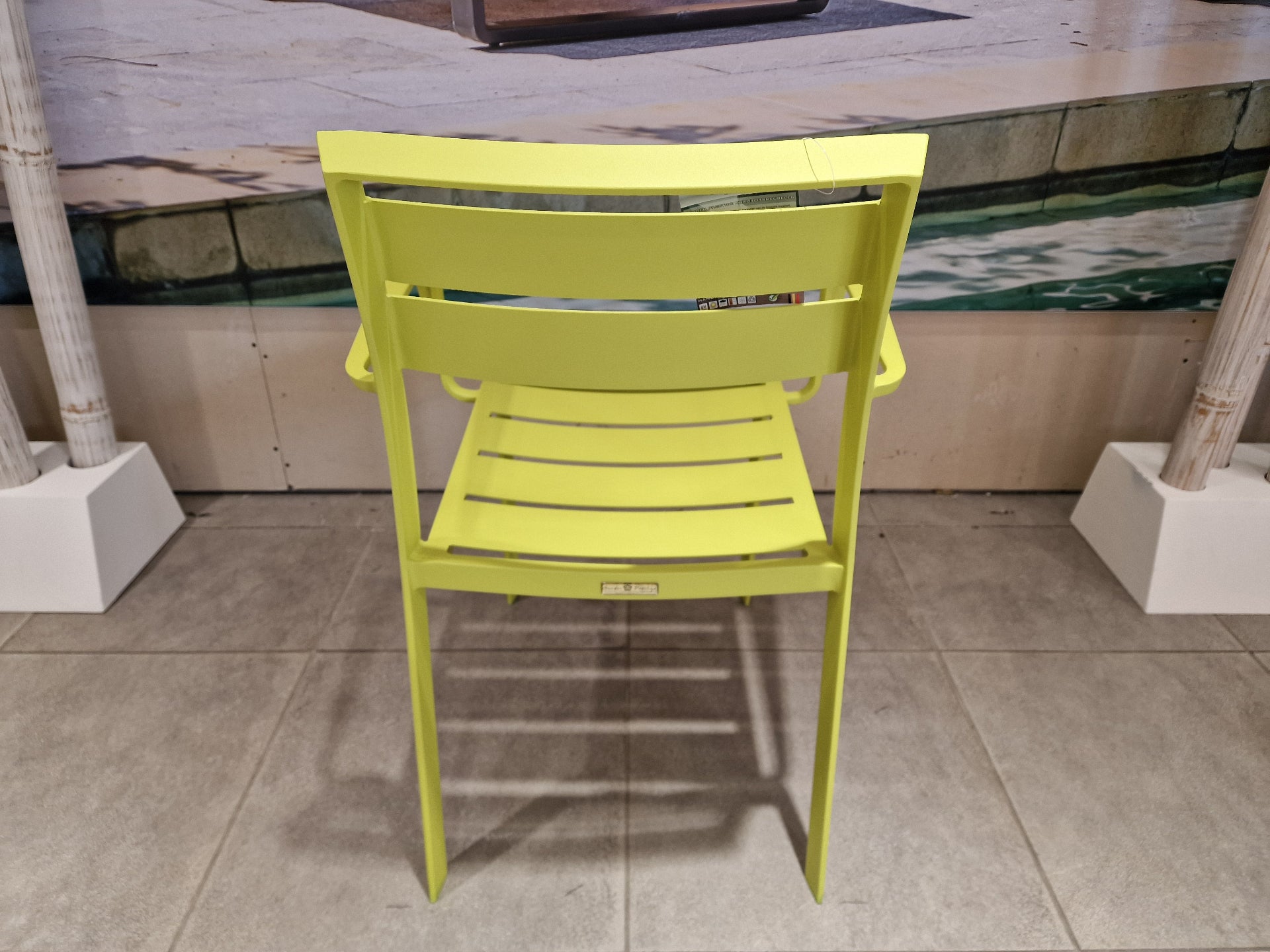 Alu Stapelstoel Nice Slat Green Mat + Armleuning