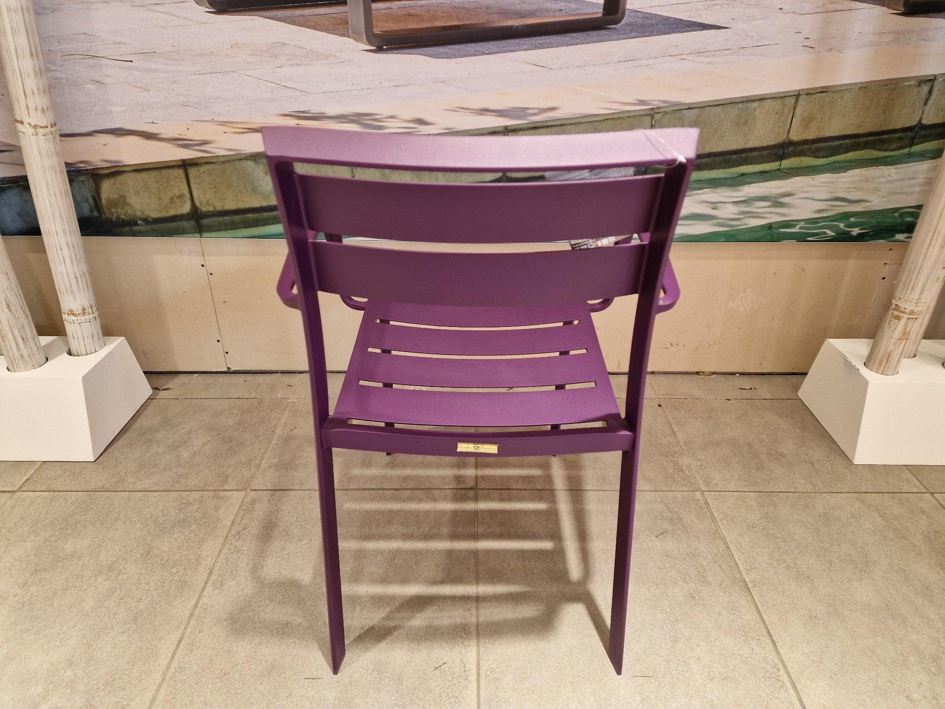 Alu Stapelstoel Nice Slat Purple Mat + Armleuning